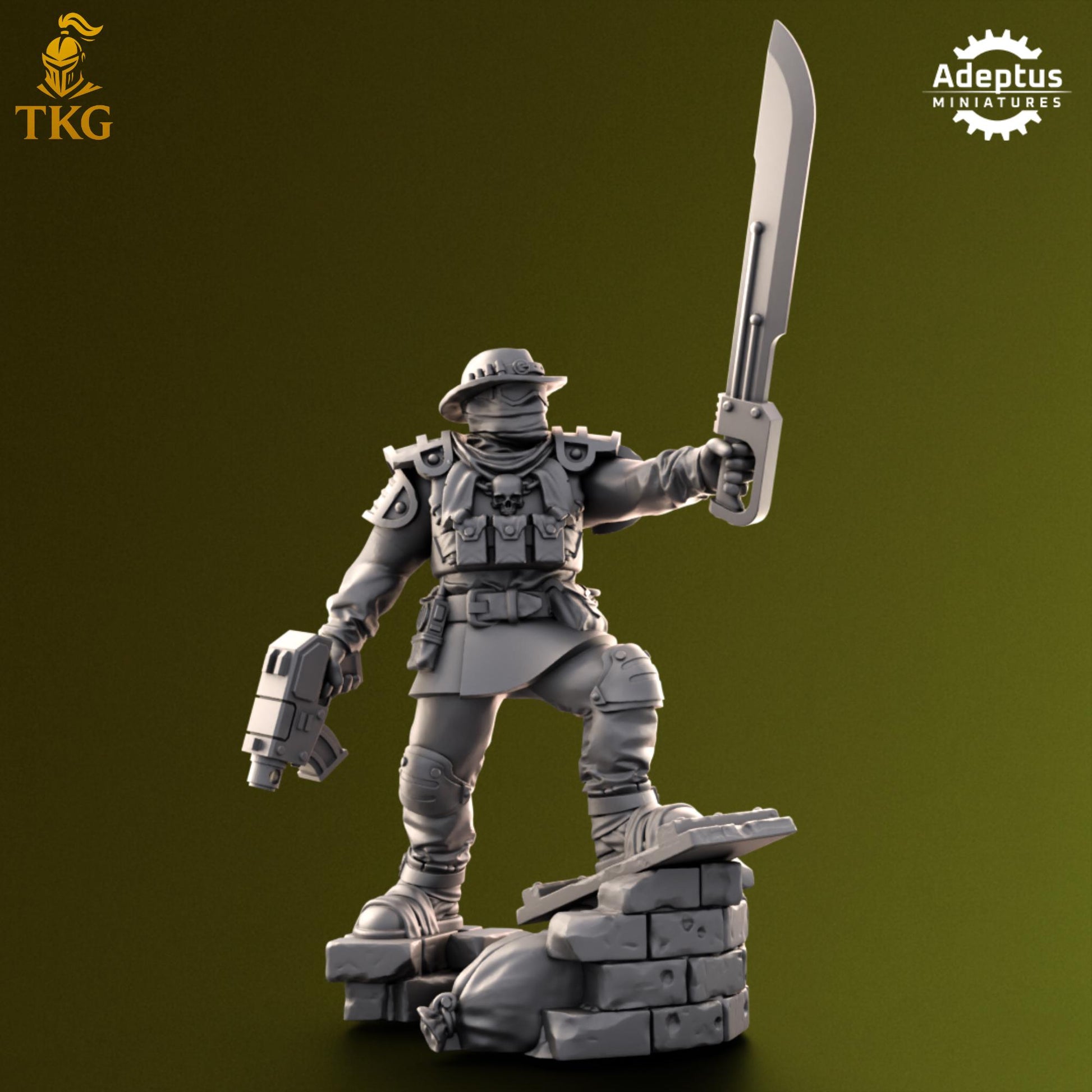 Red Dune Regiment Commander by Adeptus Miniatures | 3D printed Tabletop Miniatures