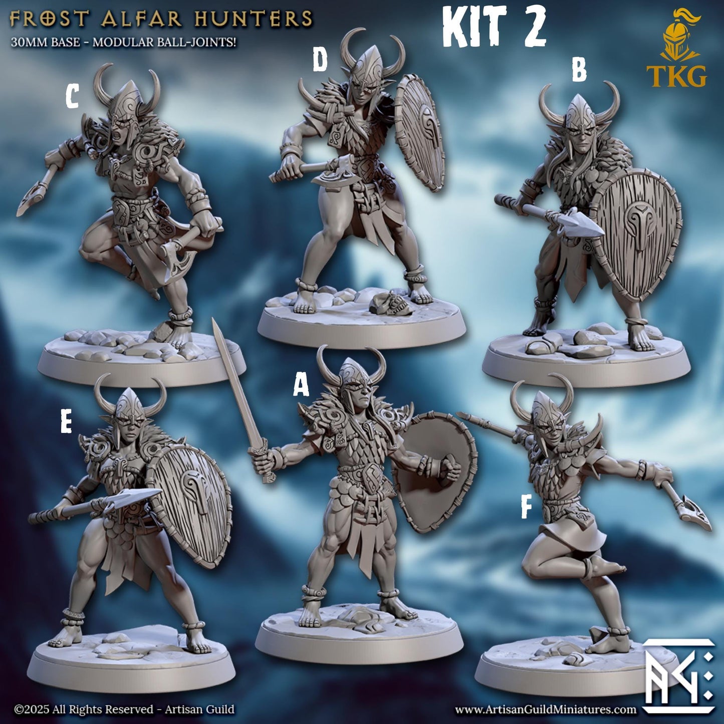 Frost Alfar of Skutagaard by Artisan Guild | 3D Printed Miniatures | Fantasy Models