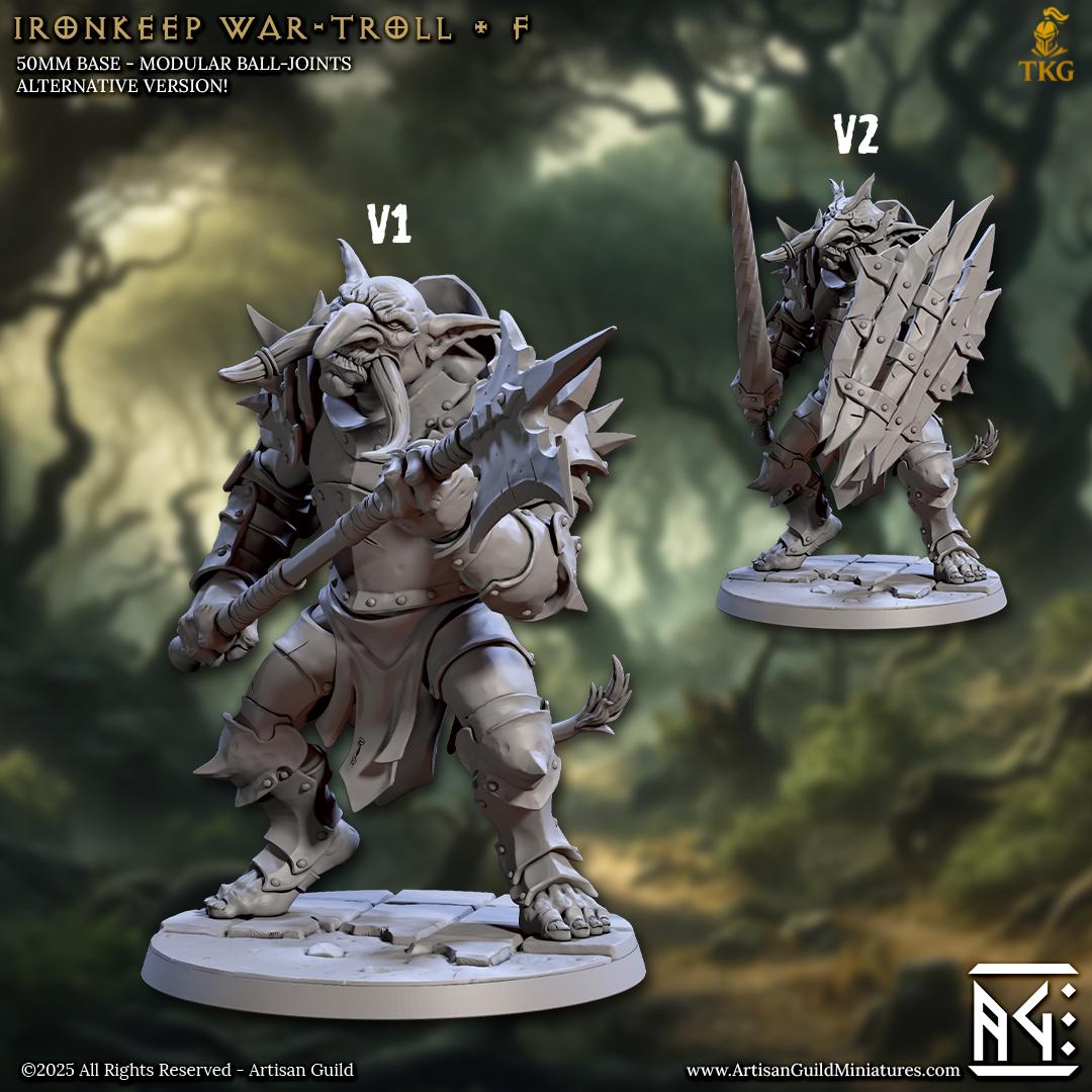 Ironkeep War Trolls by Artisan Guild | 3D Printed Miniatures | Fantasy Models