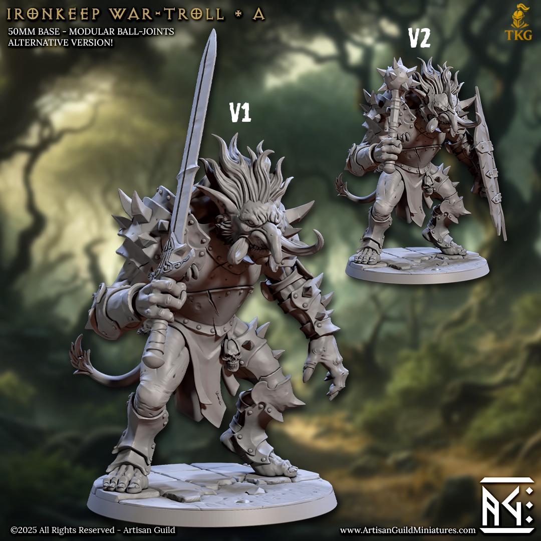 Ironkeep War Trolls by Artisan Guild | 3D Printed Miniatures | Fantasy Models