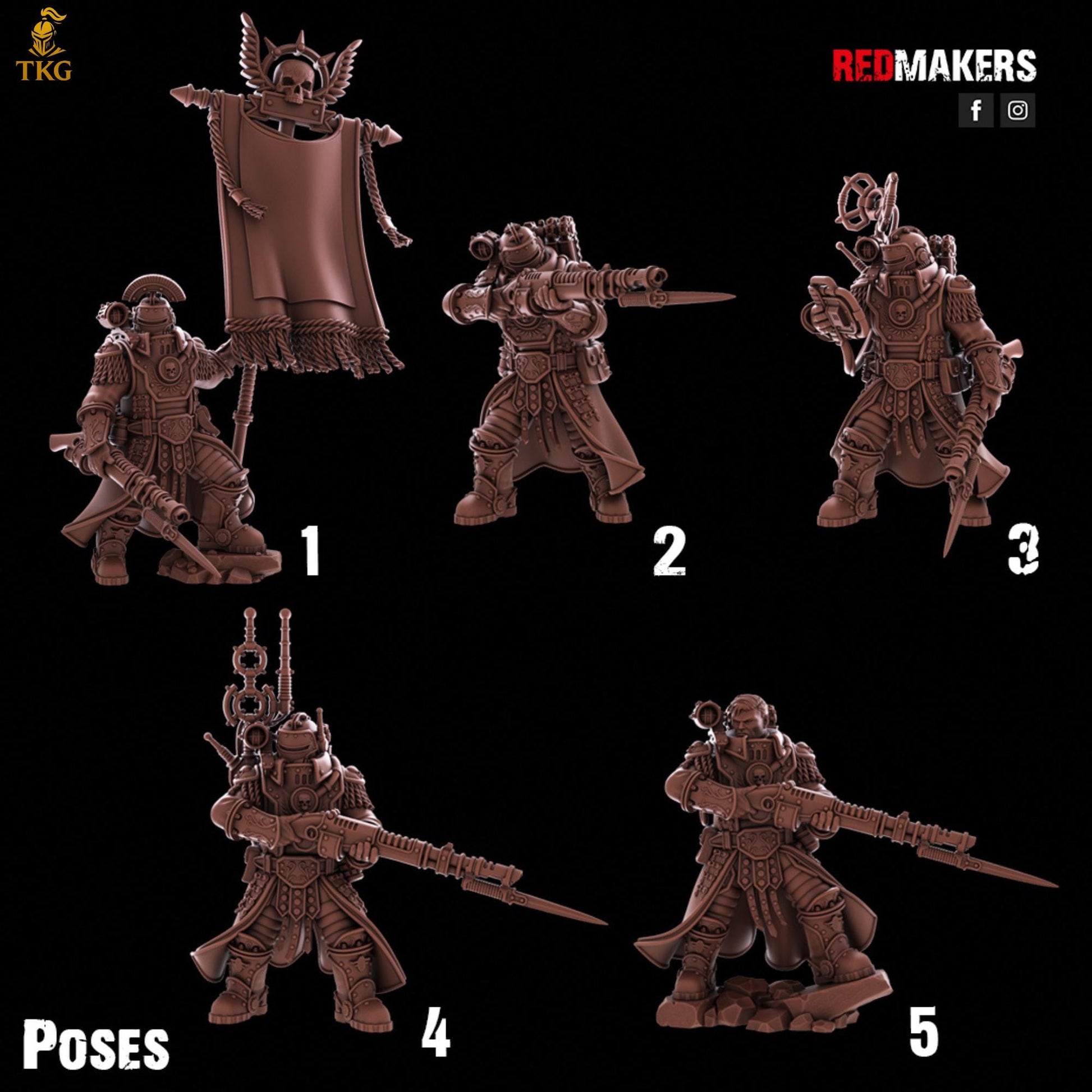 Solar Guard - Tactical Command Squad - Imperial Force by Red Makers | 3D printed Tabletop Miniatures