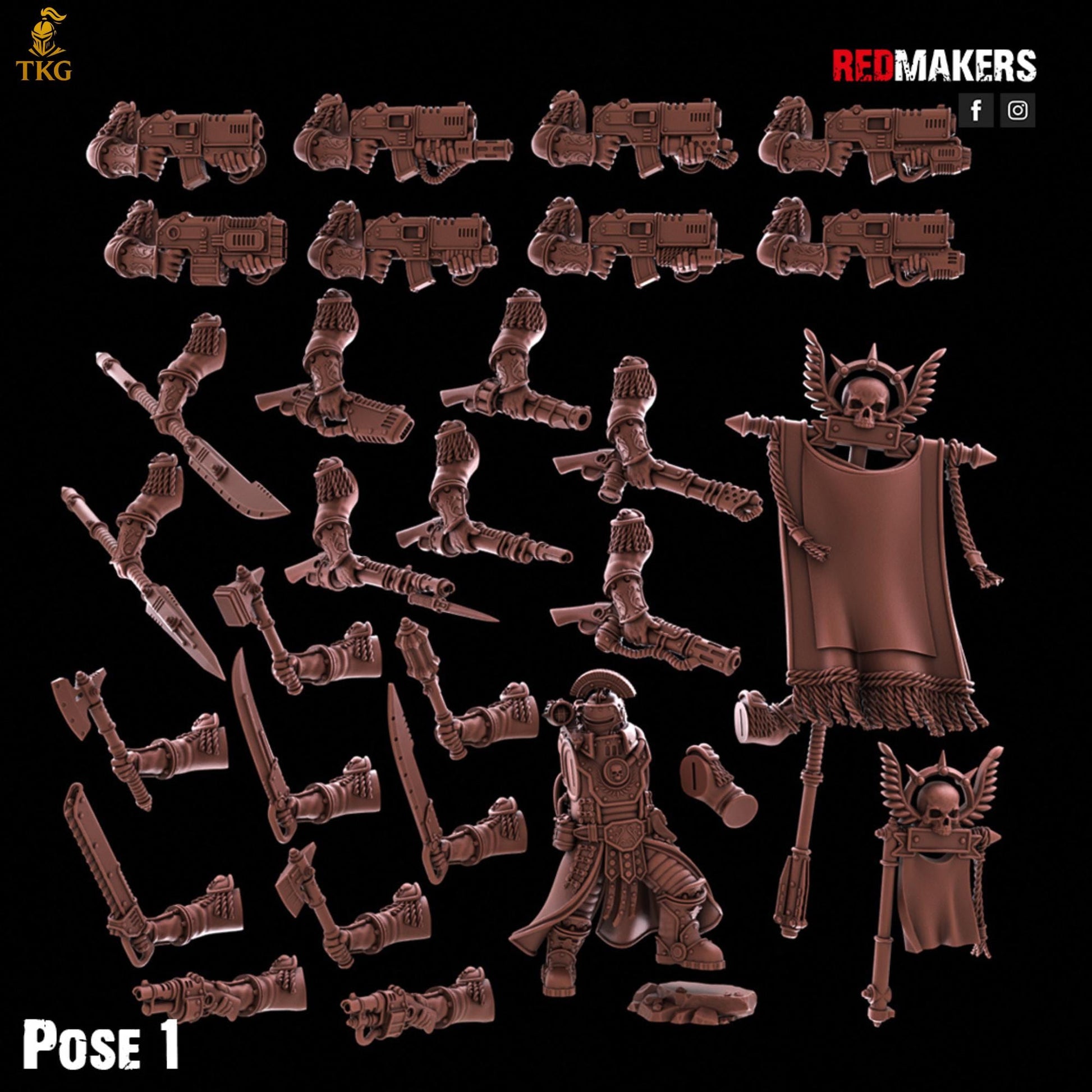 Solar Guard - Tactical Command Squad - Imperial Force by Red Makers | 3D printed Tabletop Miniatures