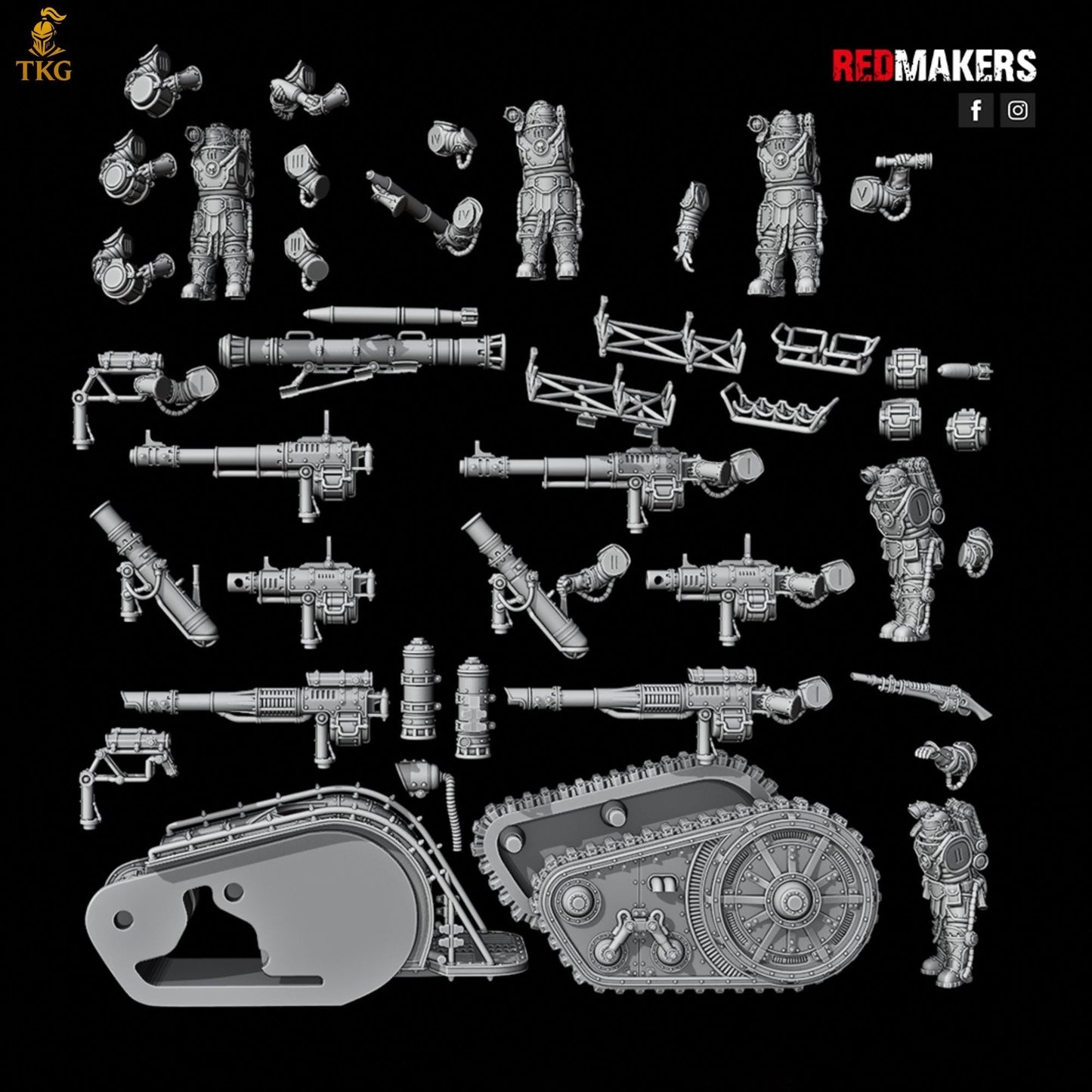 Solar Guard - Heavy Support Squad by Red Makers | 3D printed Tabletop Miniatures