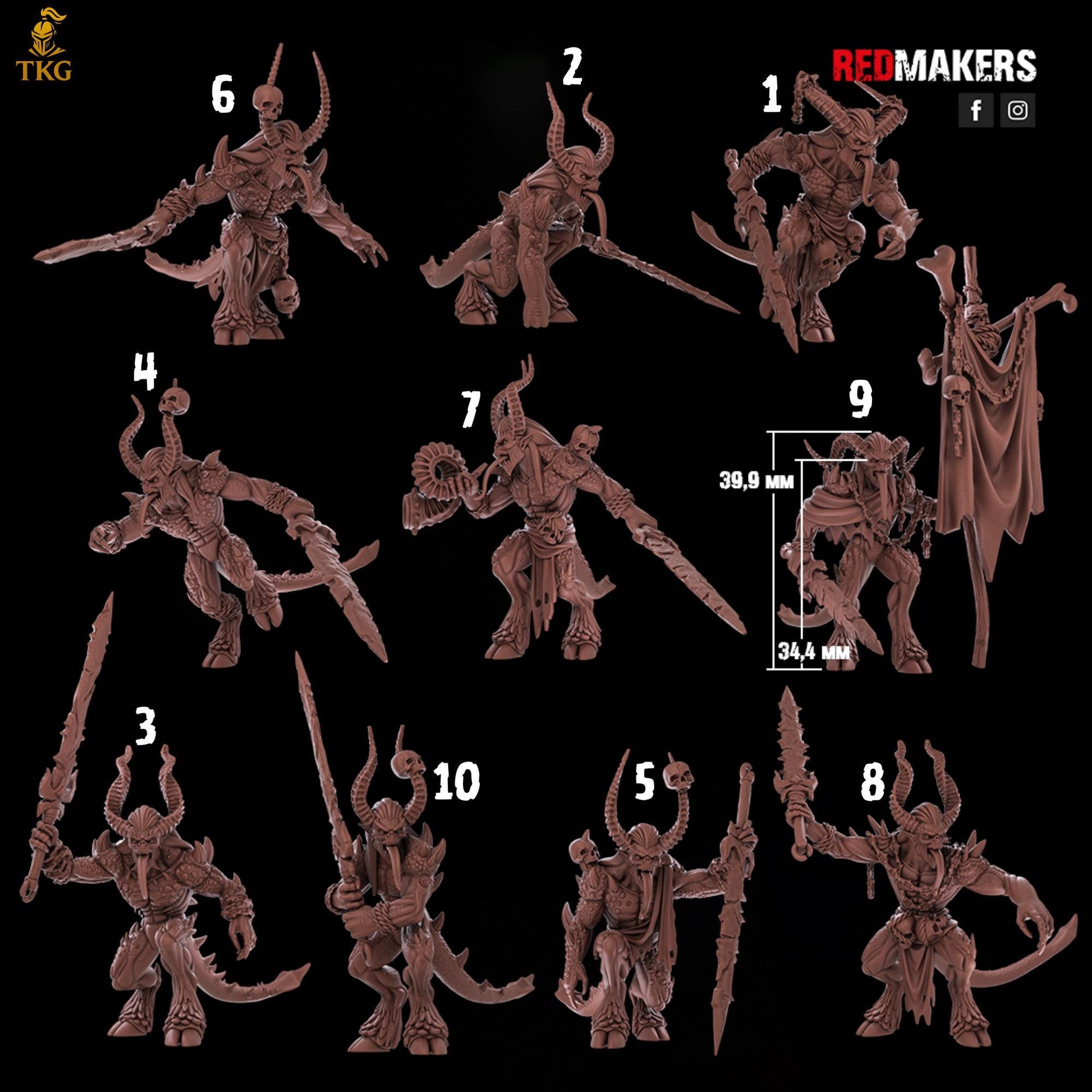 Bloodthirsty Demons by RedMakers | 3D Printed Tabletop Miniatures