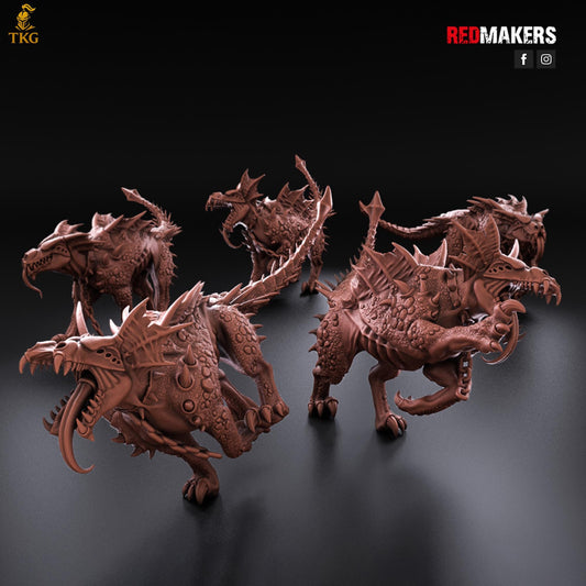 Hell Hounds Demons by RedMakers | 3D Printed Tabletop Miniatures