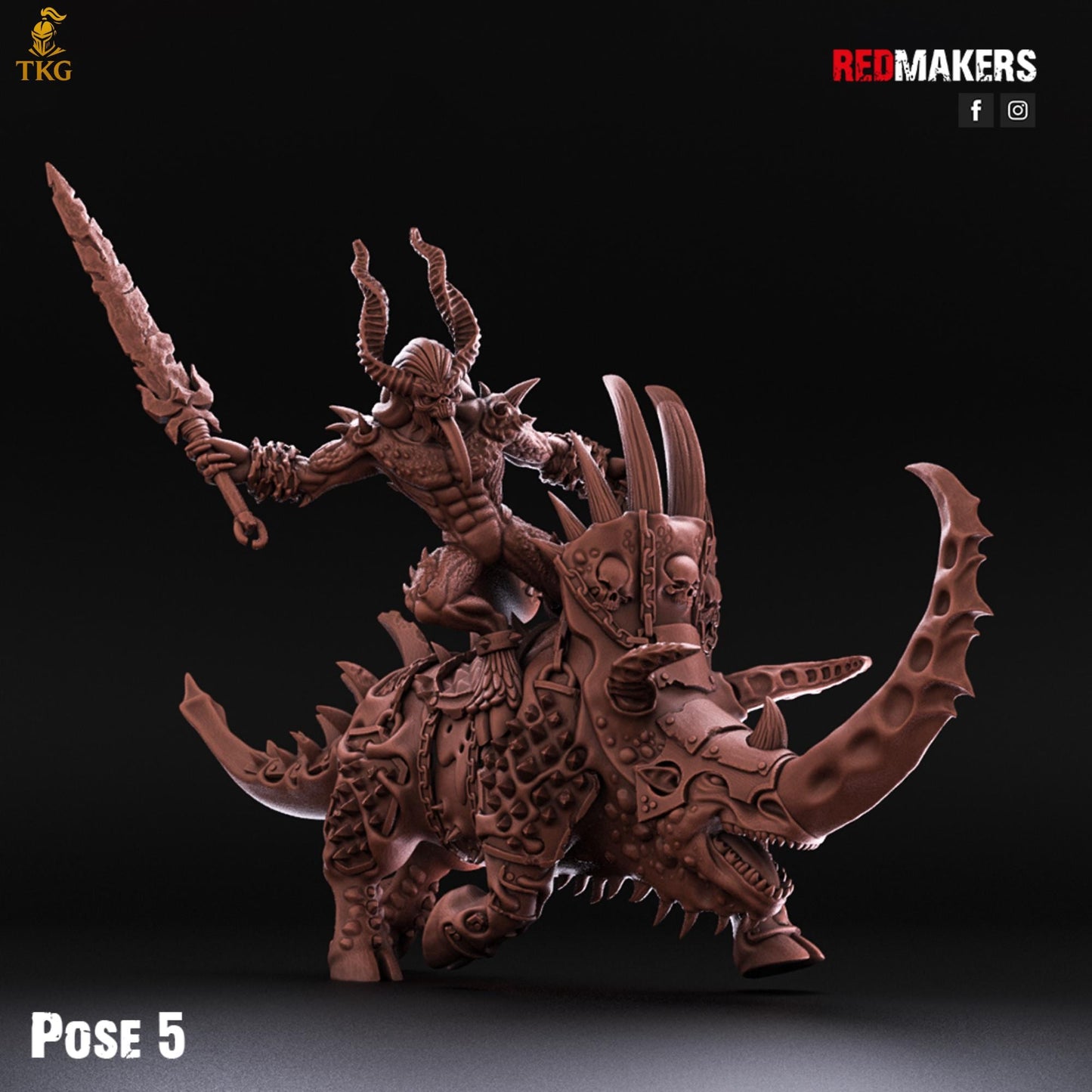 Bloodthirsty Rider Demons by RedMakers | 3D Printed Tabletop Miniatures