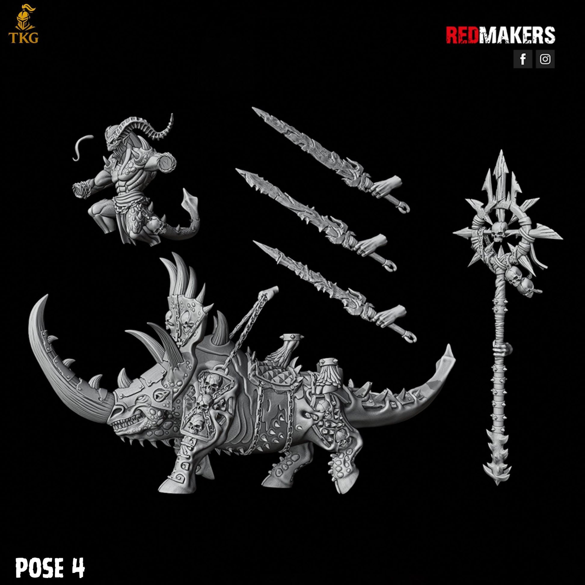 Bloodthirsty Rider Demons by RedMakers | 3D Printed Tabletop Miniatures
