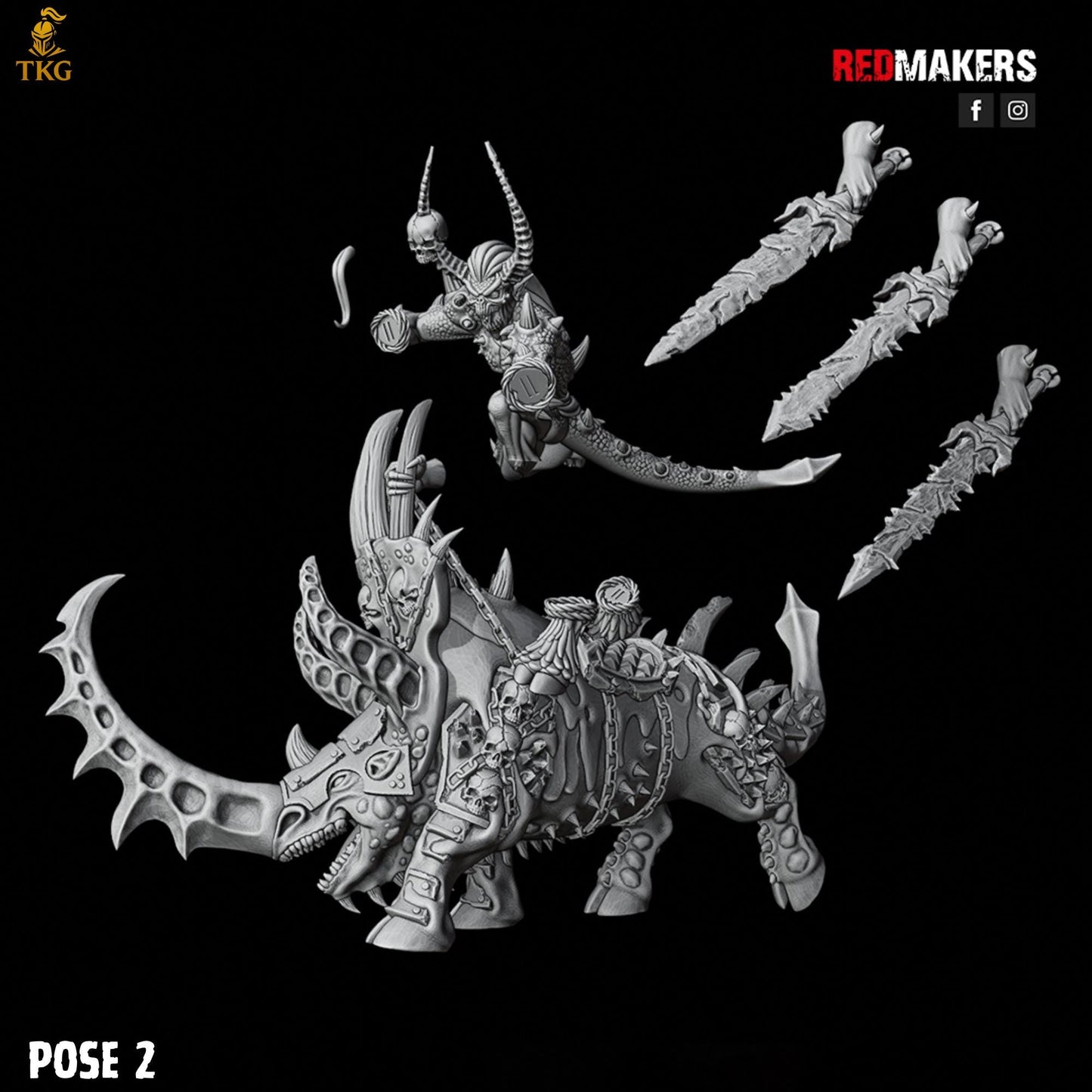 Bloodthirsty Rider Demons by RedMakers | 3D Printed Tabletop Miniatures