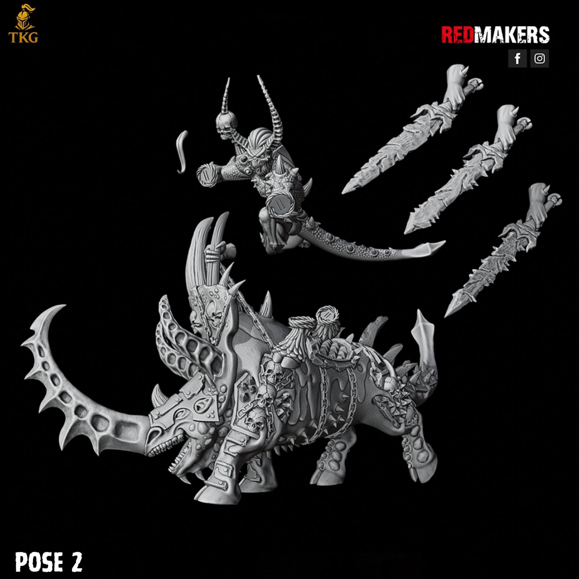 Bloodthirsty Rider Demons by RedMakers | 3D Printed Tabletop Miniatures