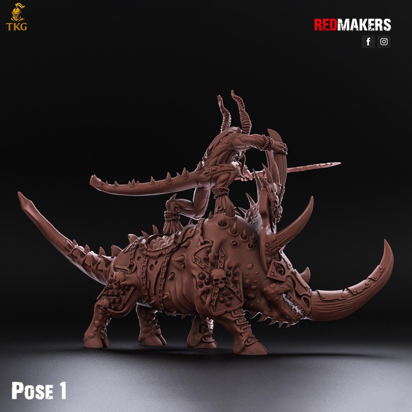 Bloodthirsty Rider Demons by RedMakers | 3D Printed Tabletop Miniatures