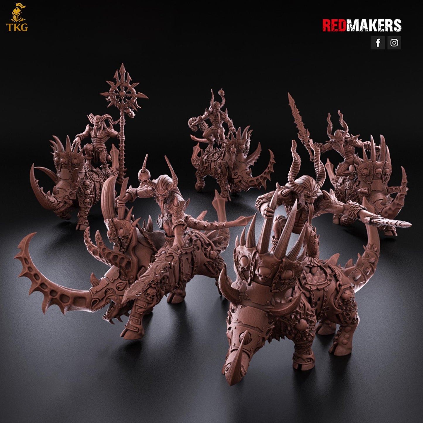Bloodthirsty Rider Demons by RedMakers | 3D Printed Tabletop Miniatures