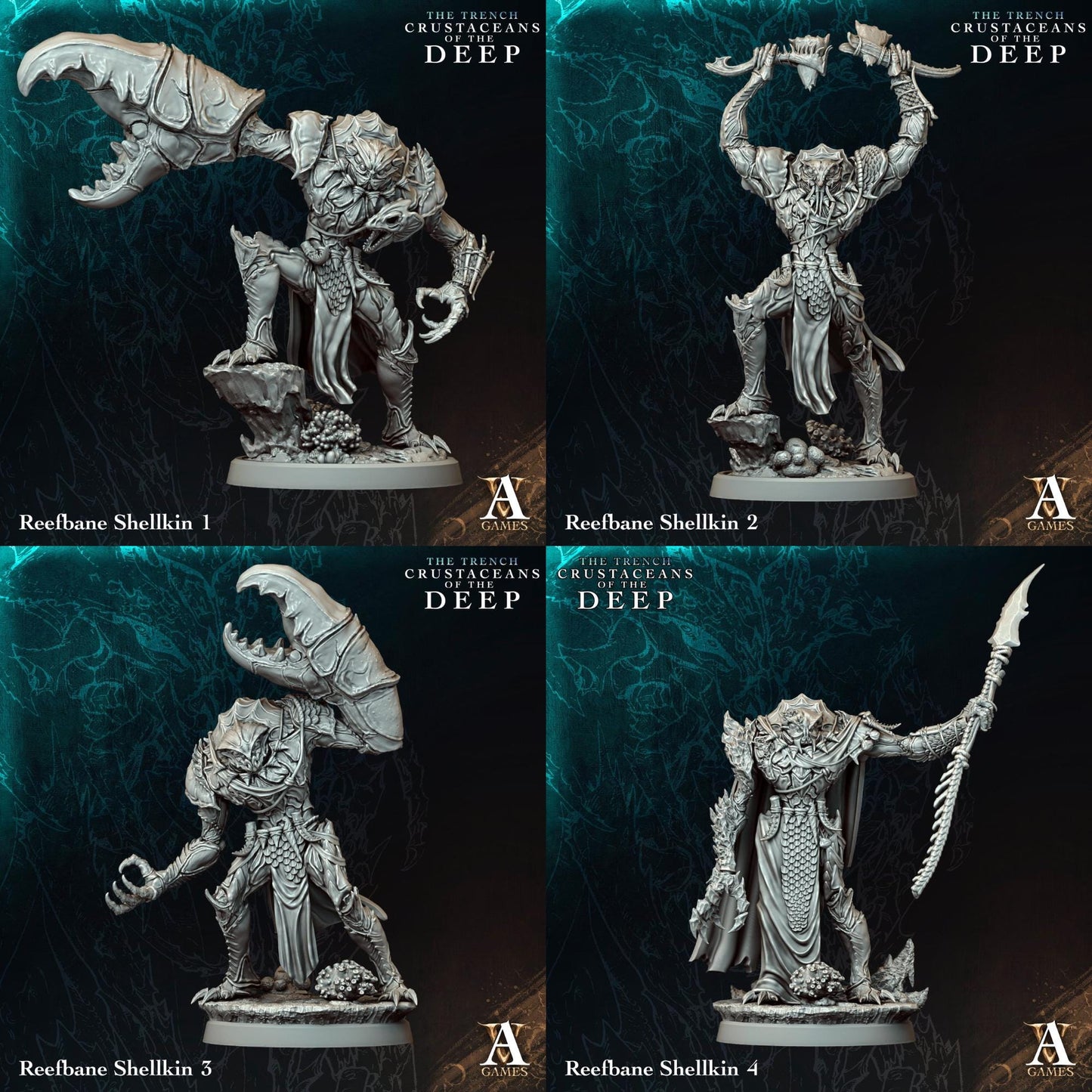 The Trench - Crustaceans of the Deep by ArchvillainGames | 3D Printed Miniatures