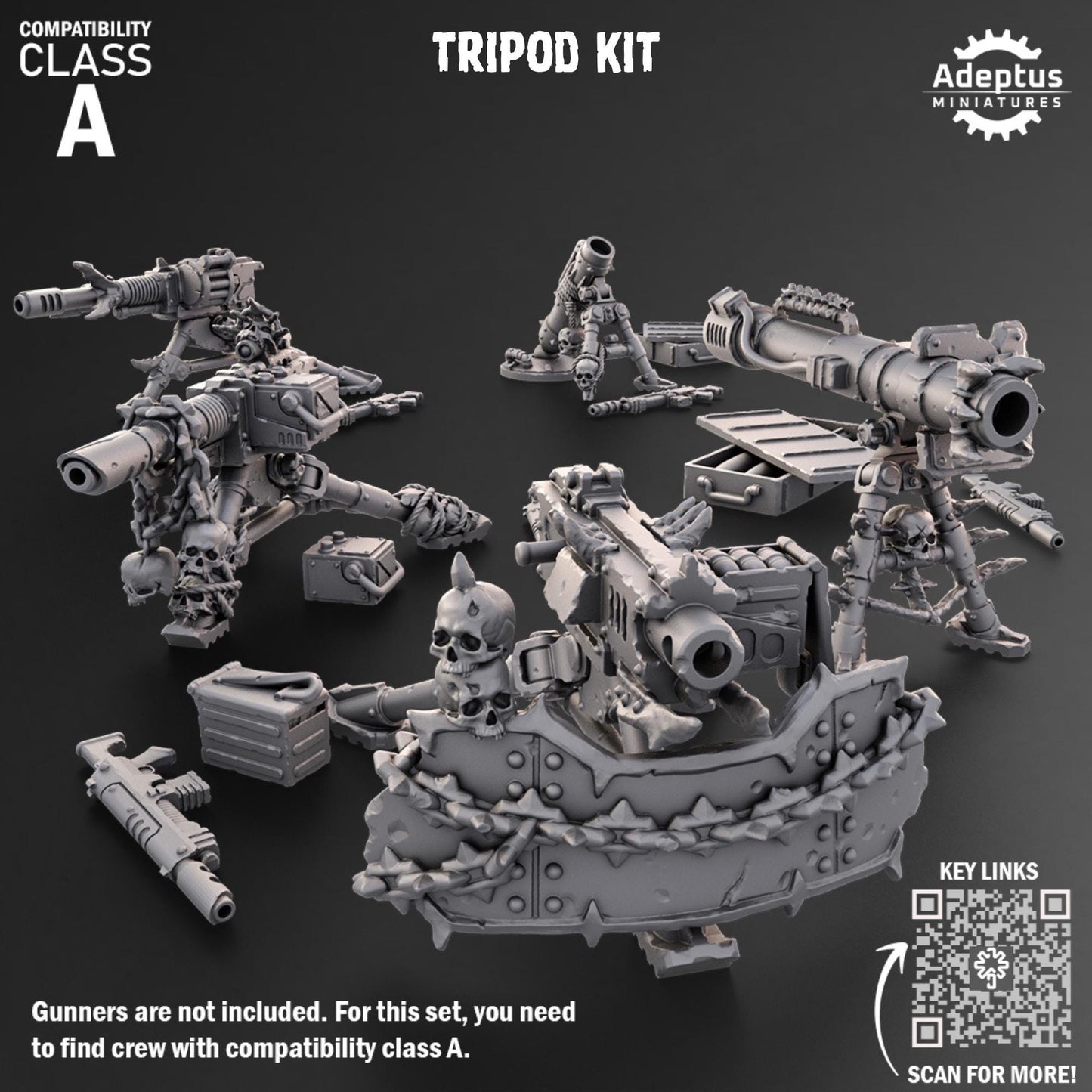 Renegade Heavy Weapons by Adeptus Miniatures | Standalone Weapon Emplacements | 3D printed Tabletop Miniatures