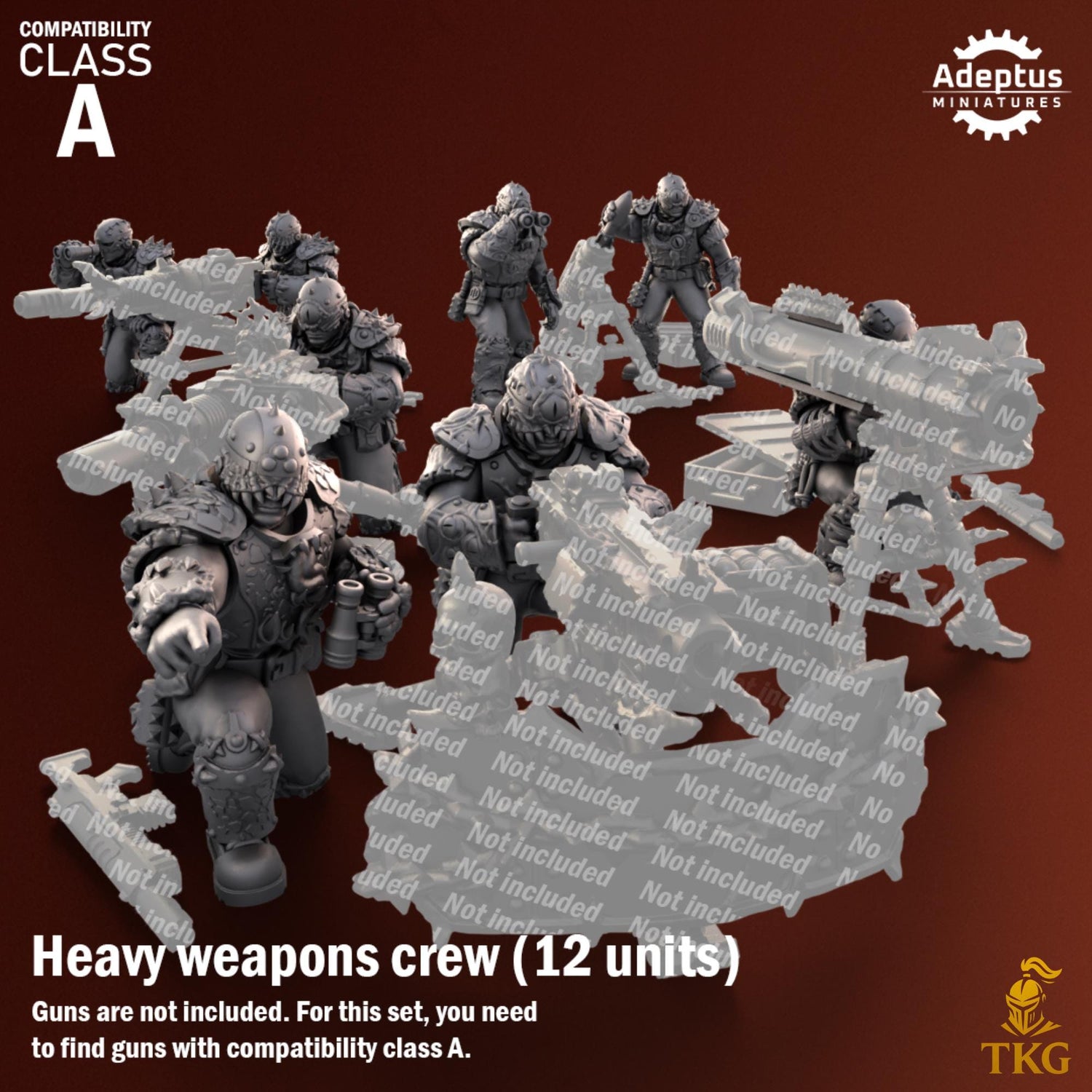 Rotmark Legion Heavy Weapons Operators by Adeptus Miniatures | 3D printed Tabletop Miniatures