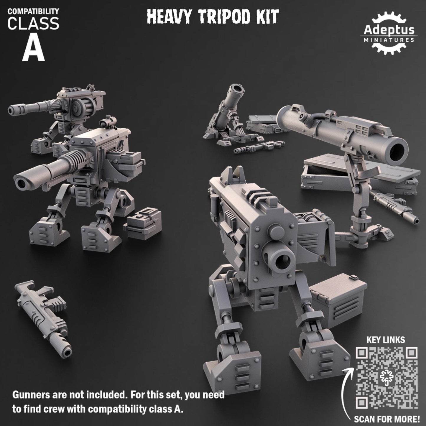 Guard Heavy Weapons by Adeptus Miniatures | Standalone Weapon Emplacements | 3D printed Tabletop Miniatures