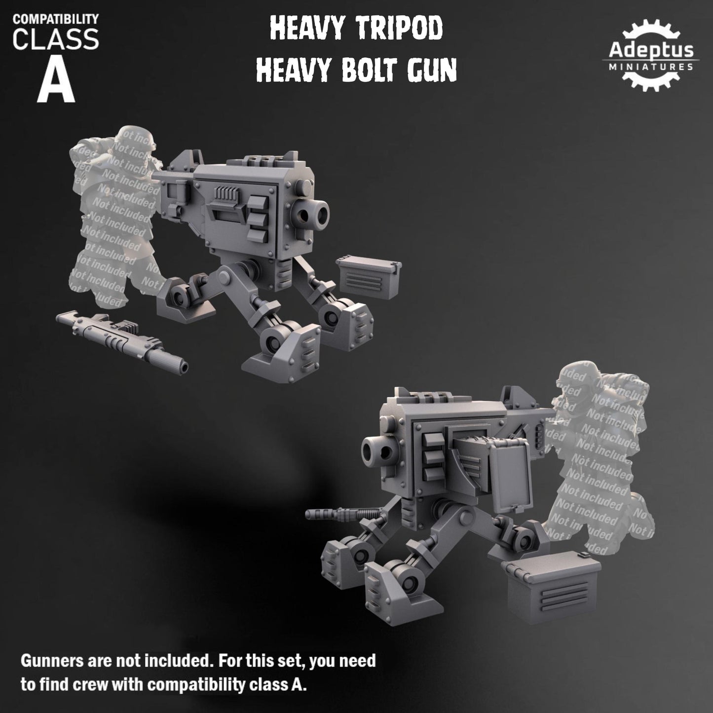Guard Heavy Weapons by Adeptus Miniatures | Standalone Weapon Emplacements | 3D printed Tabletop Miniatures