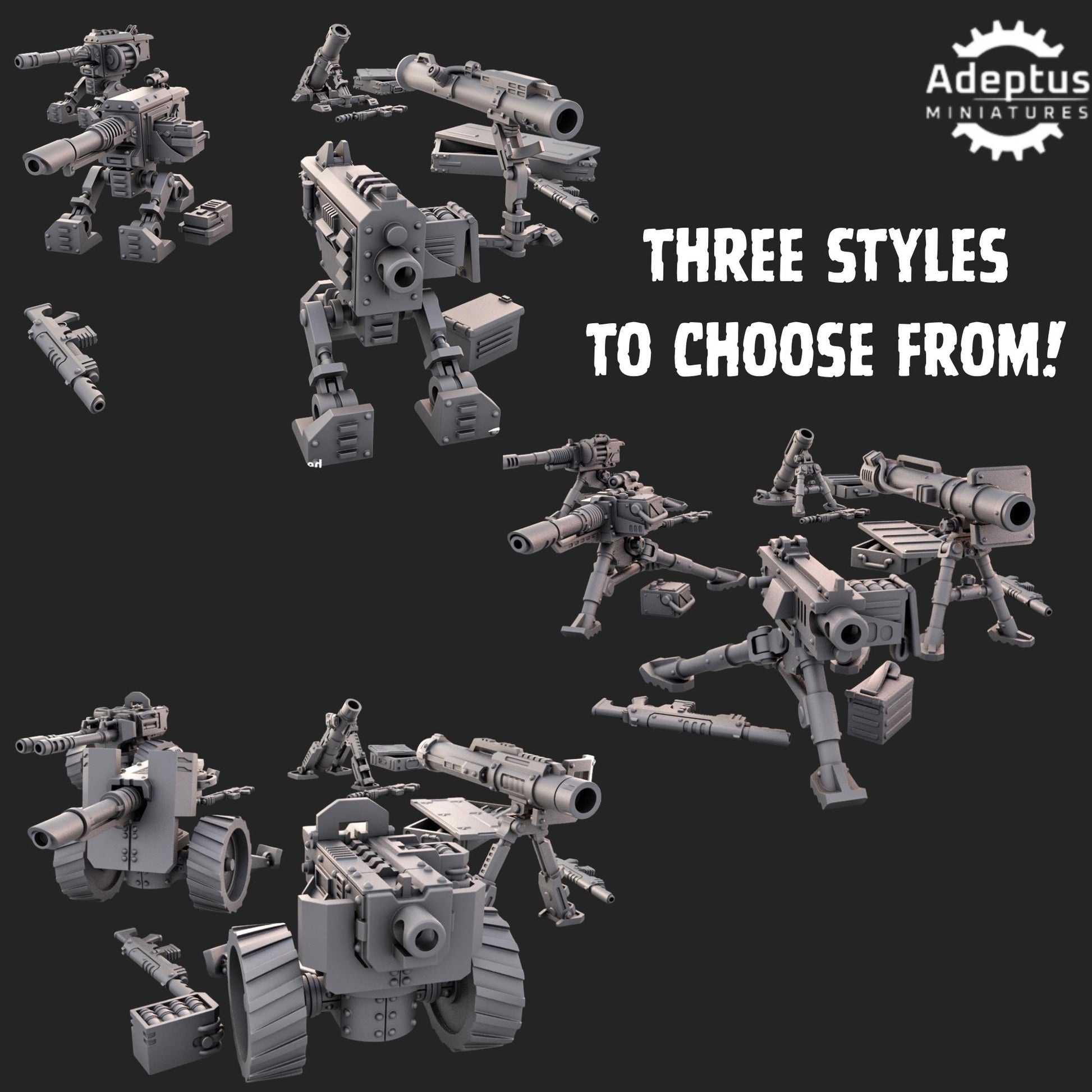 Guard Heavy Weapons by Adeptus Miniatures | Standalone Weapon Emplacements | 3D printed Tabletop Miniatures