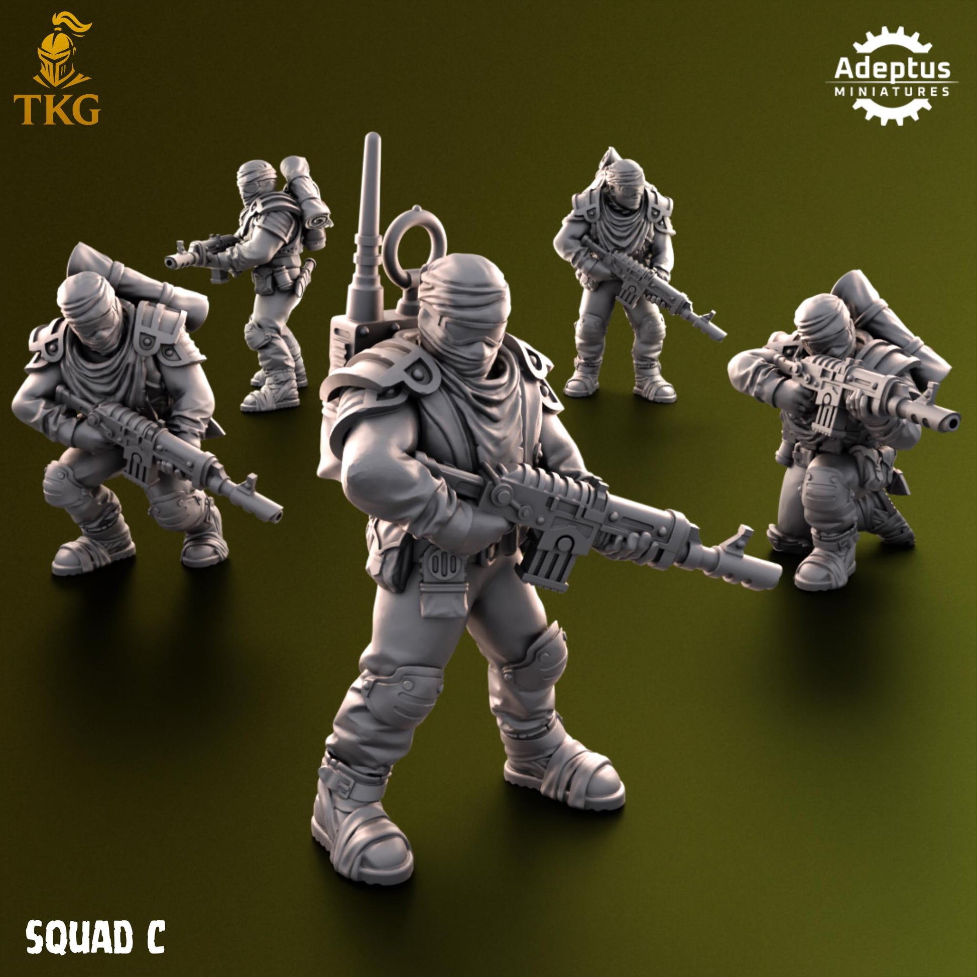 Red Dune Regiment Squad by Adeptus Miniatures | 3D printed Tabletop Miniatures