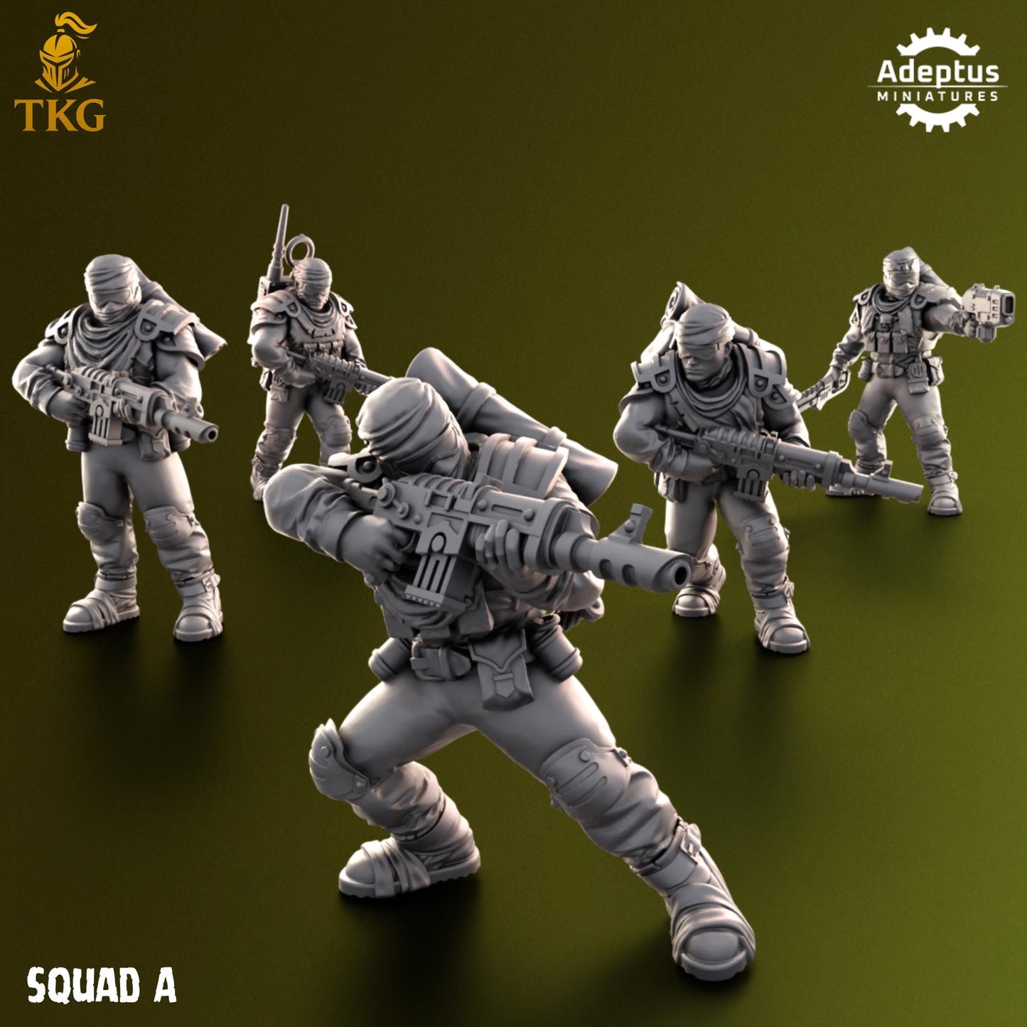 Red Dune Regiment Squad by Adeptus Miniatures | 3D printed Tabletop Miniatures