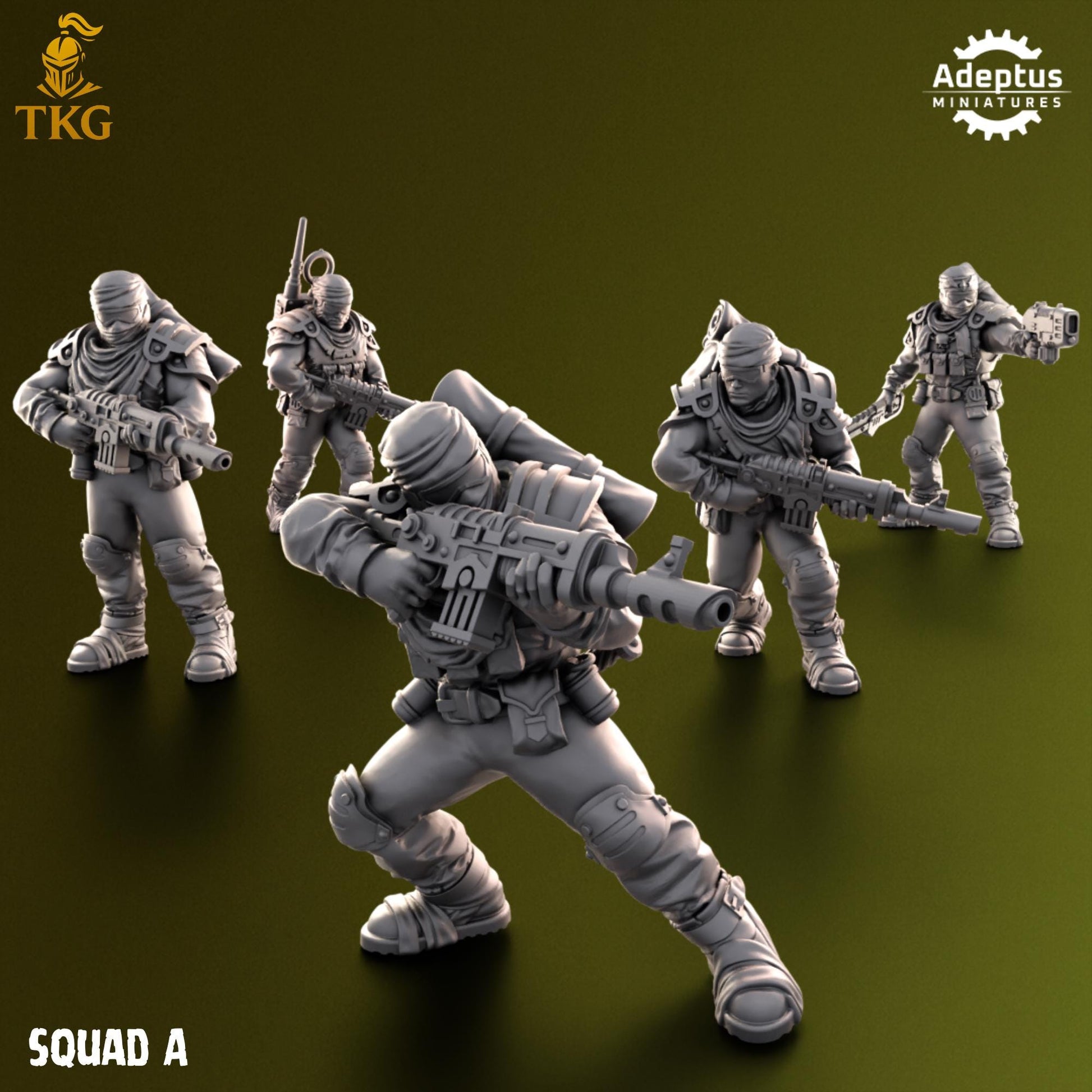 Red Dune Regiment Squad by Adeptus Miniatures | 3D printed Tabletop Miniatures