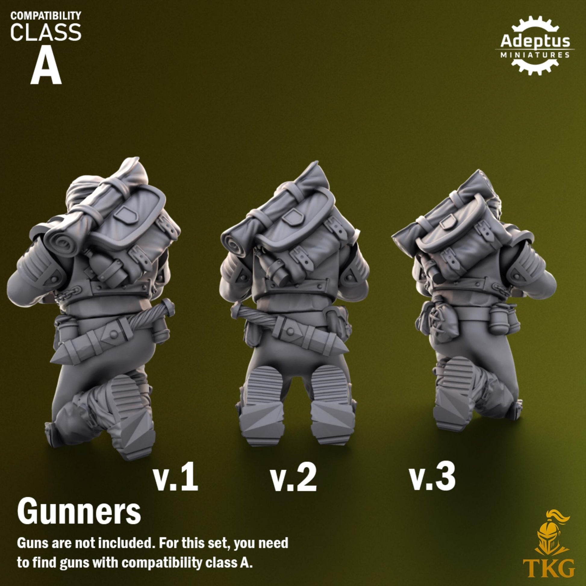 Red Dune Regiment Heavy Weapons Operators by Adeptus Miniatures | 3D printed Tabletop Miniatures