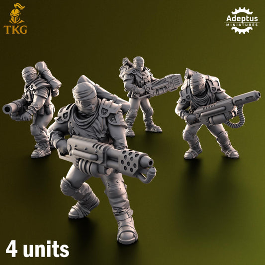 Red Dune Regiment Special Weapons Team by Adeptus Miniatures | 3D printed Tabletop Miniatures