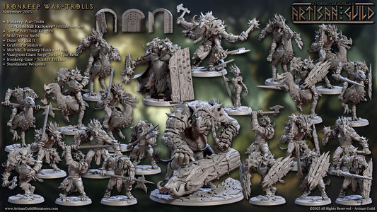Ironkeep War Trolls by Artisan Guild | 3D Printed Miniatures | Fantasy Models