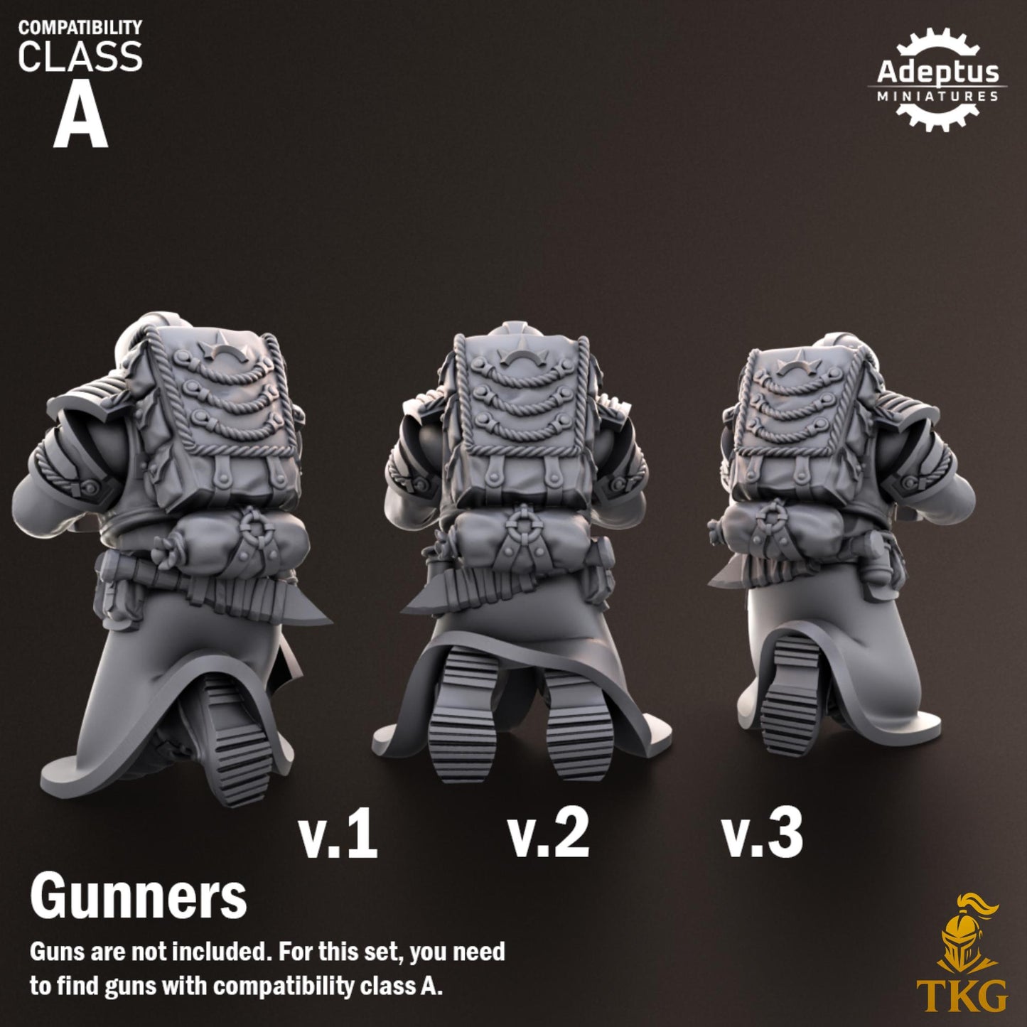 Nightcloak Regiment Heavy Weapons Operators by Adeptus Miniatures | 3D printed Tabletop Miniatures