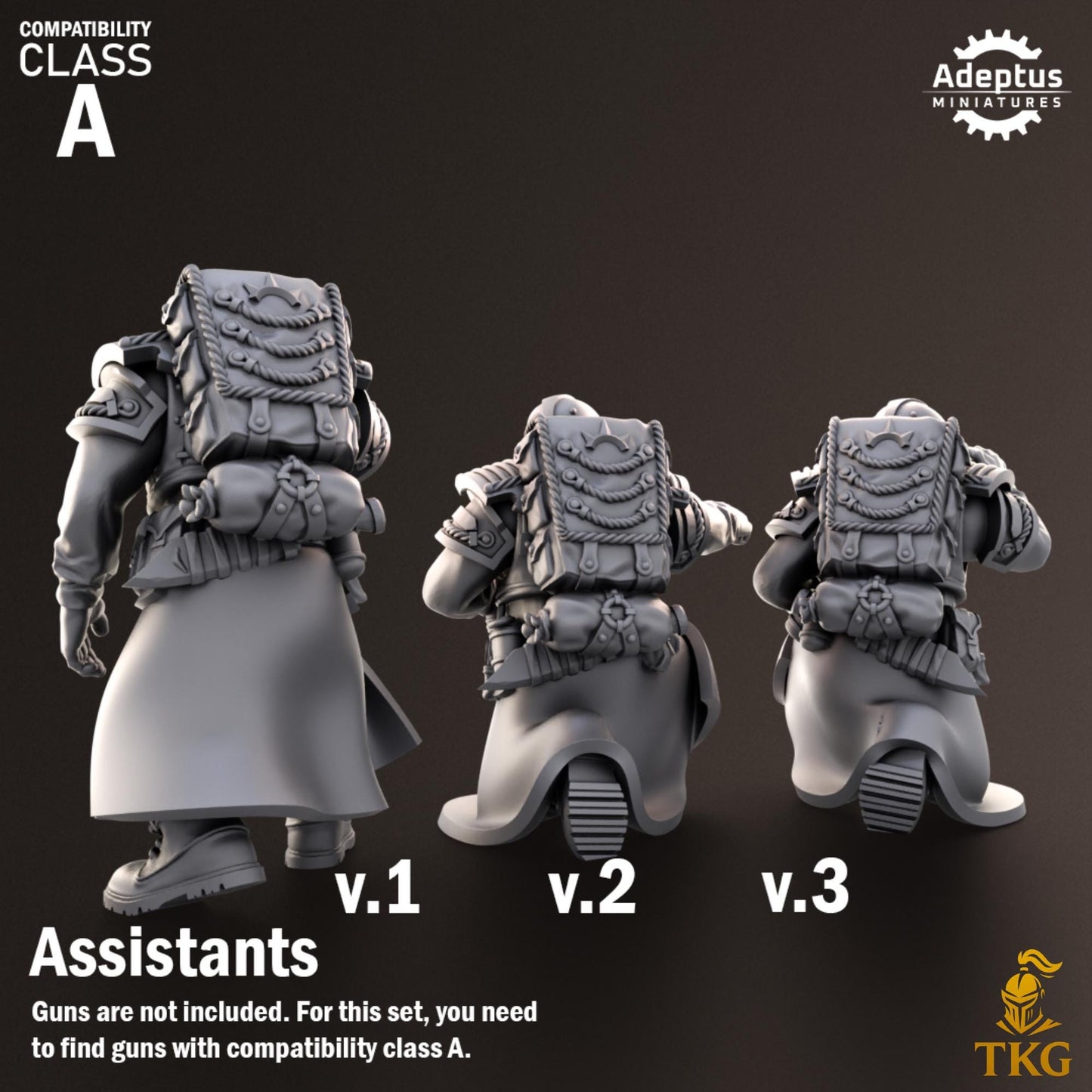 Nightcloak Regiment Heavy Weapons Operators by Adeptus Miniatures | 3D printed Tabletop Miniatures