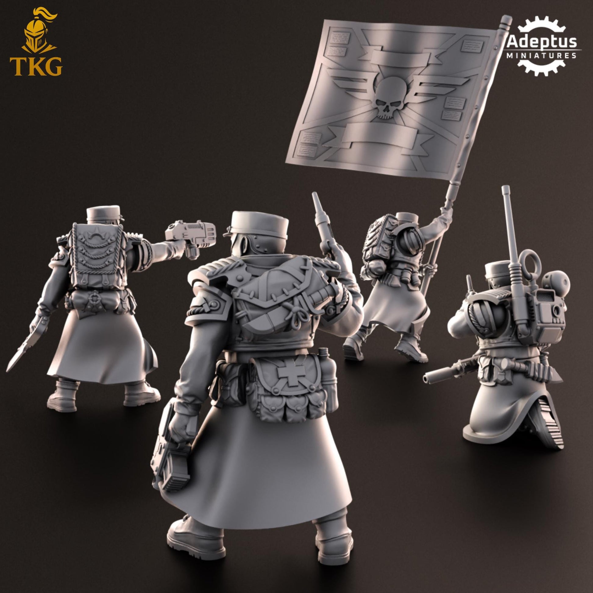 Nightcloak Regiment Command Squad by Adeptus Miniatures | 3D printed Tabletop Miniatures
