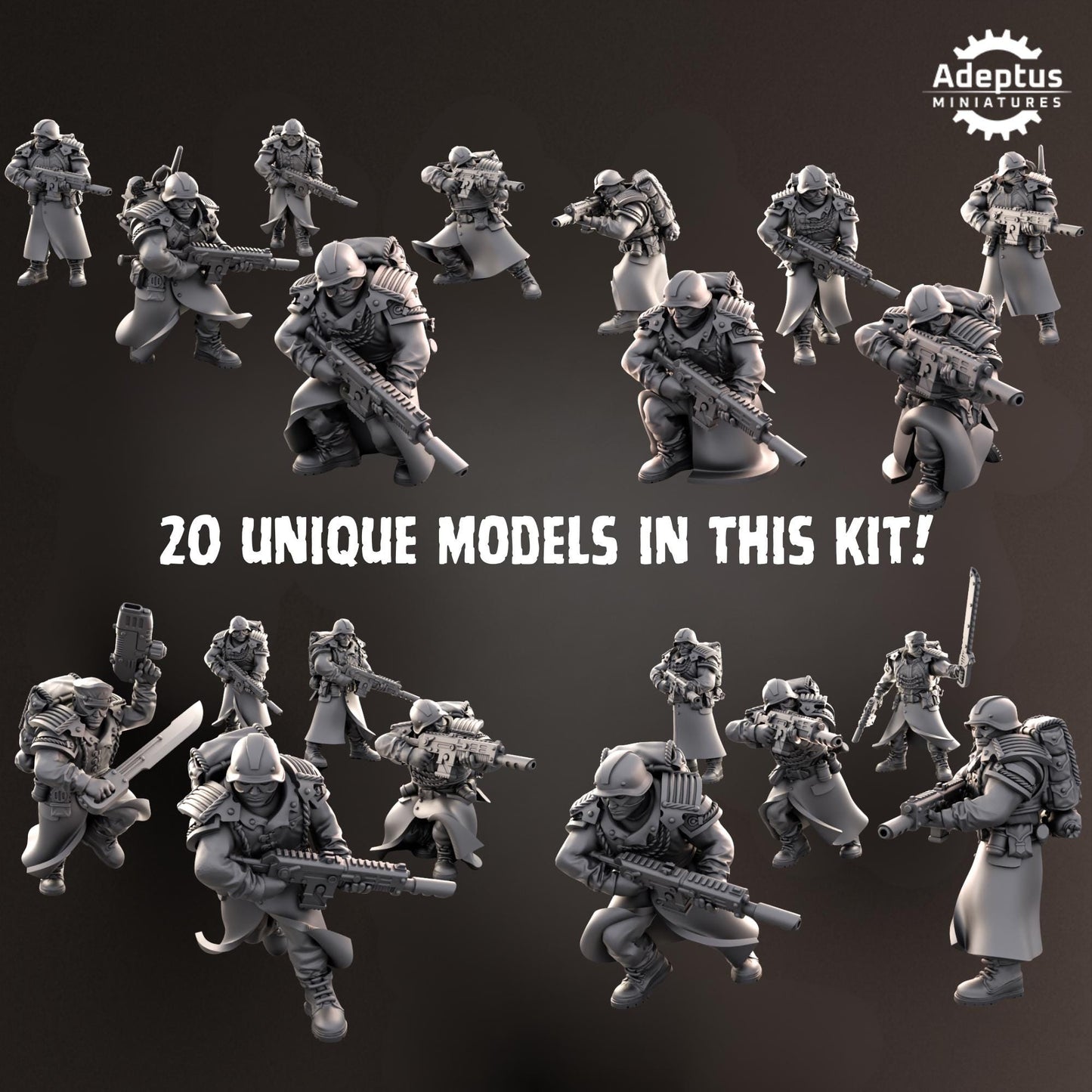 Nightcloak Regiment Squad by Adeptus Miniatures | 3D printed Tabletop Miniatures