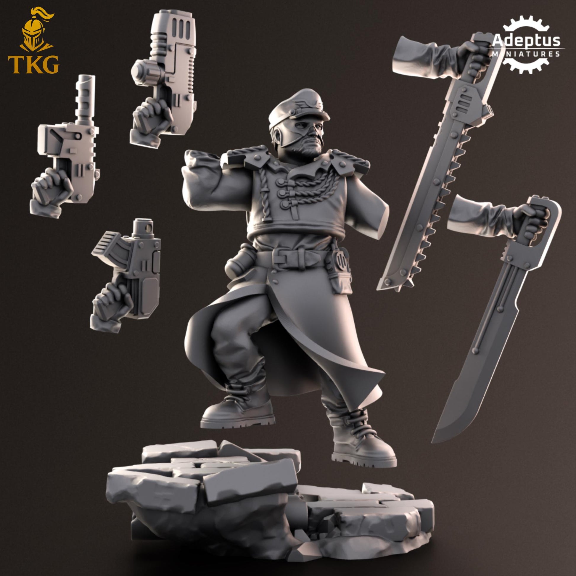 Nightcloak Regiment Commander by Adeptus Miniatures | 3D printed Tabletop Miniatures