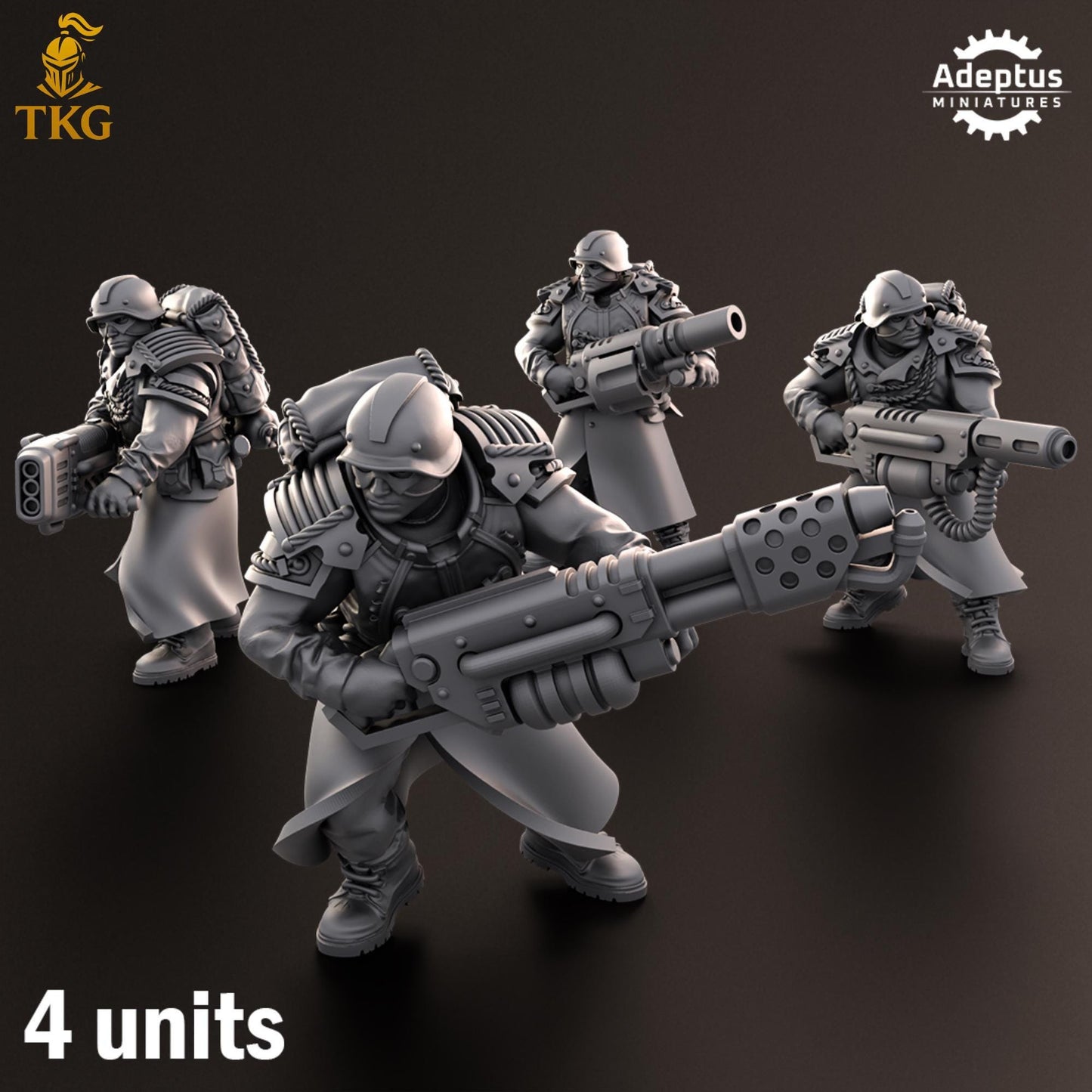 Nightcloak Regiment Special Weapons Team by Adeptus Miniatures | 3D printed Tabletop Miniatures