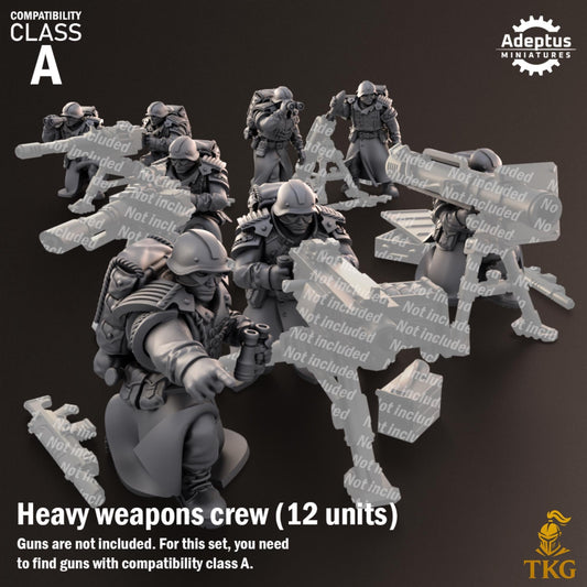 Nightcloak Regiment Heavy Weapons Operators by Adeptus Miniatures | 3D printed Tabletop Miniatures