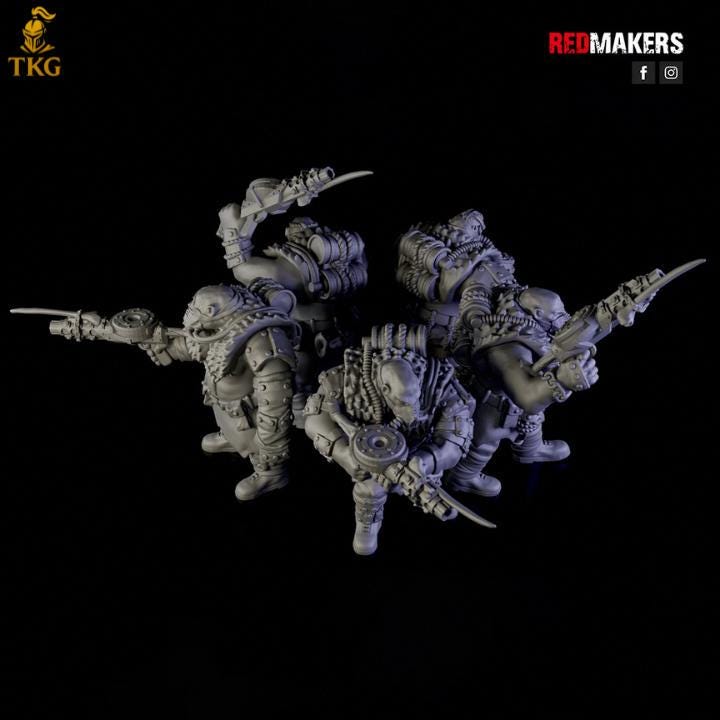Abhuman Giants by RedMakers | 3D printed Tabletop Miniatures | Ogryn/Bullgryn Proxies