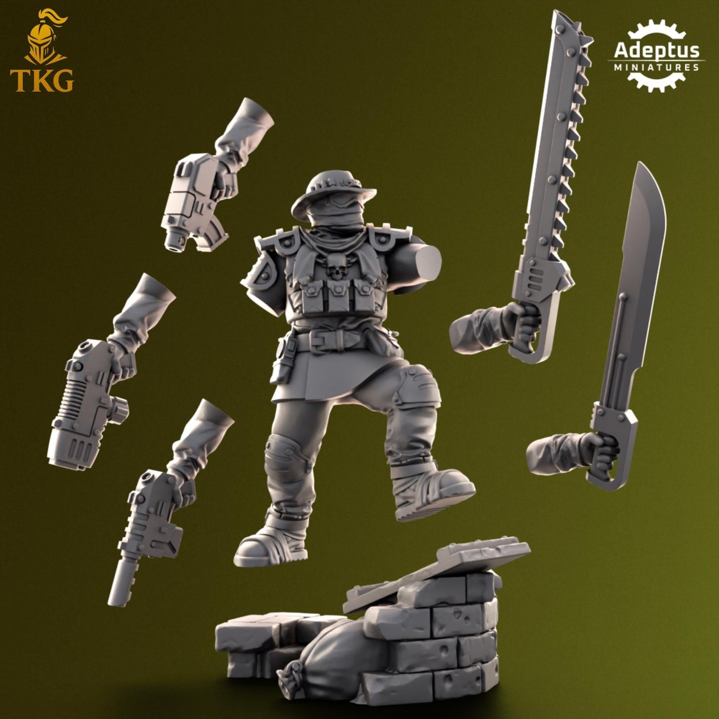 Red Dune Regiment Commander by Adeptus Miniatures | 3D printed Tabletop Miniatures