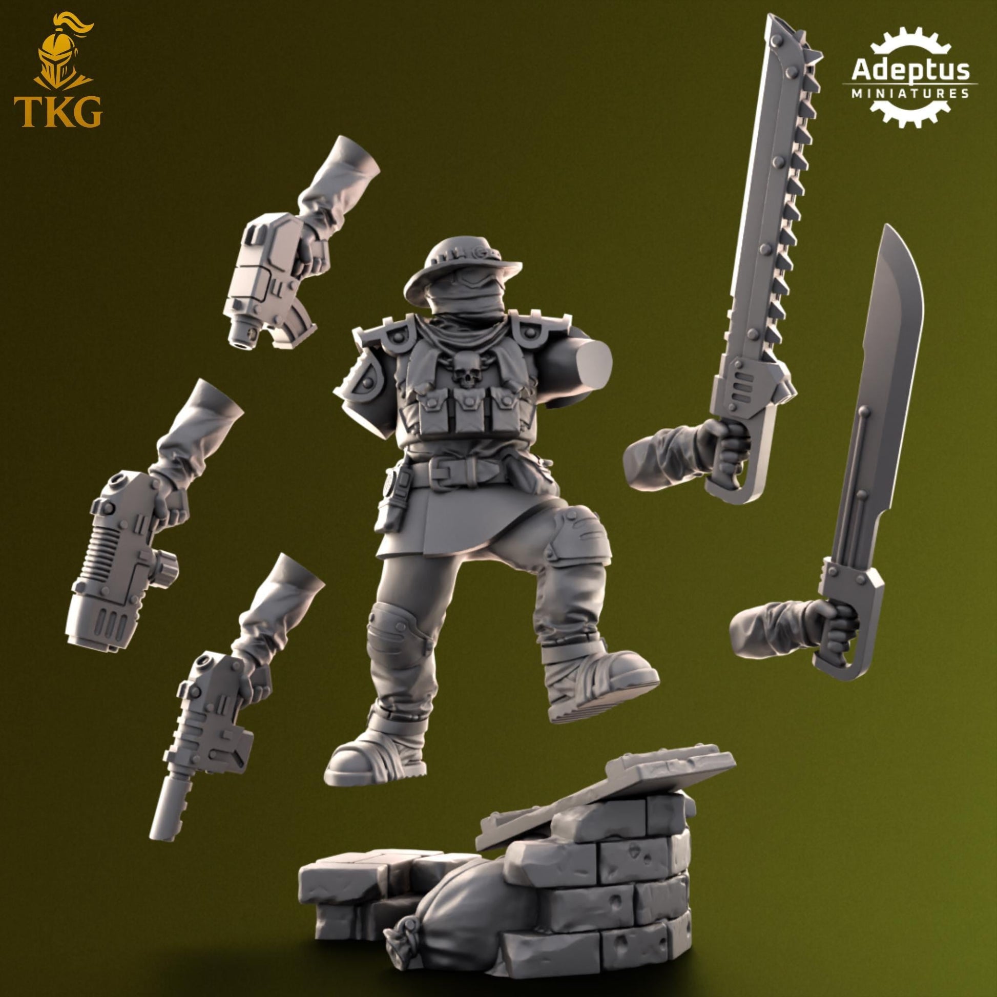 Red Dune Regiment Commander by Adeptus Miniatures | 3D printed Tabletop Miniatures