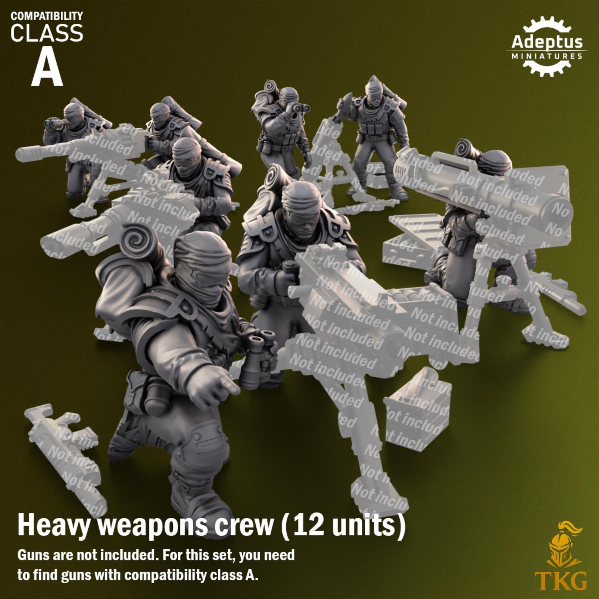 Red Dune Regiment Heavy Weapons Operators by Adeptus Miniatures | 3D printed Tabletop Miniatures