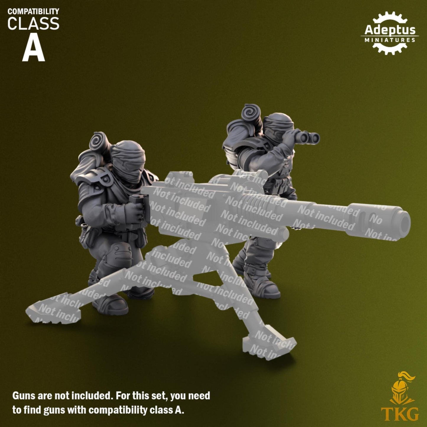 Red Dune Regiment Heavy Weapons Operators by Adeptus Miniatures | 3D printed Tabletop Miniatures
