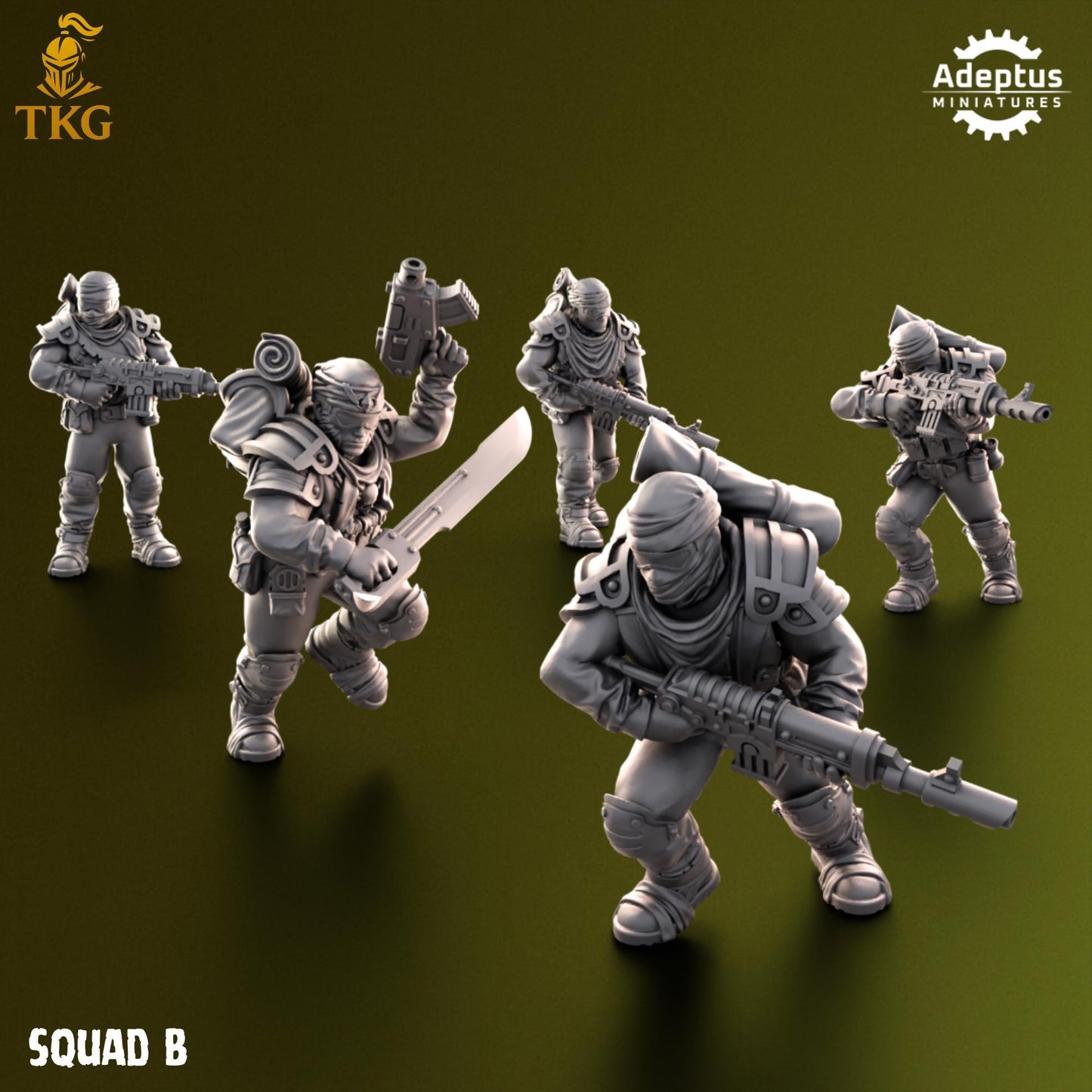 Red Dune Regiment Squad by Adeptus Miniatures | 3D printed Tabletop Miniatures