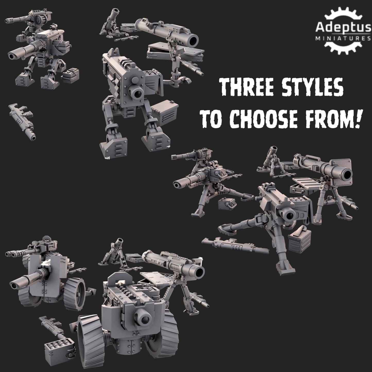 Guard Heavy Weapons by Adeptus Miniatures | Standalone Weapon Emplacements | 3D printed Tabletop Miniatures