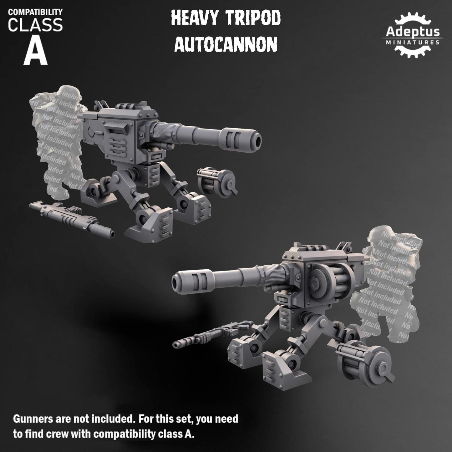 Guard Heavy Weapons by Adeptus Miniatures | Standalone Weapon Emplacements | 3D printed Tabletop Miniatures