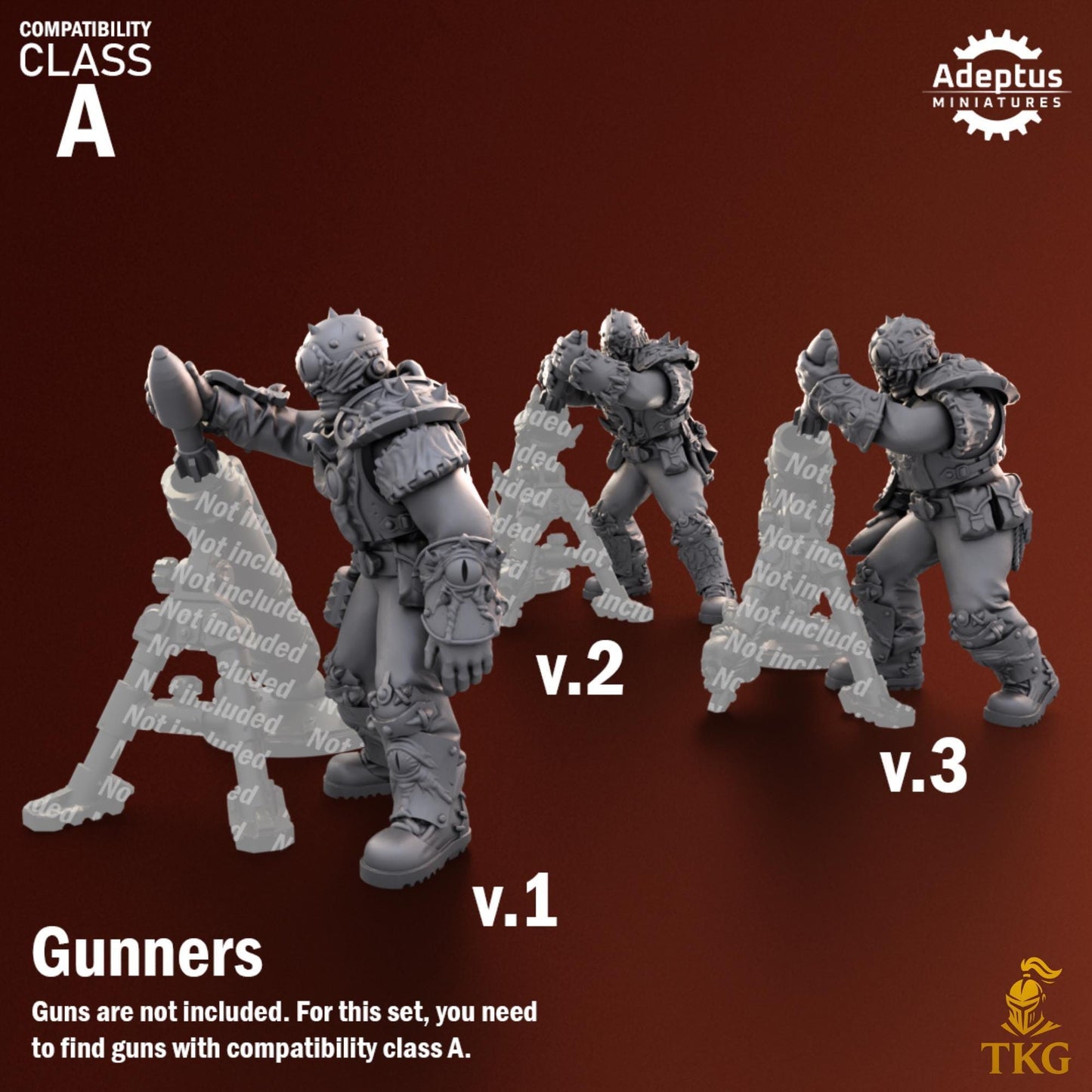 Rotmark Legion Heavy Weapons Operators by Adeptus Miniatures | 3D printed Tabletop Miniatures