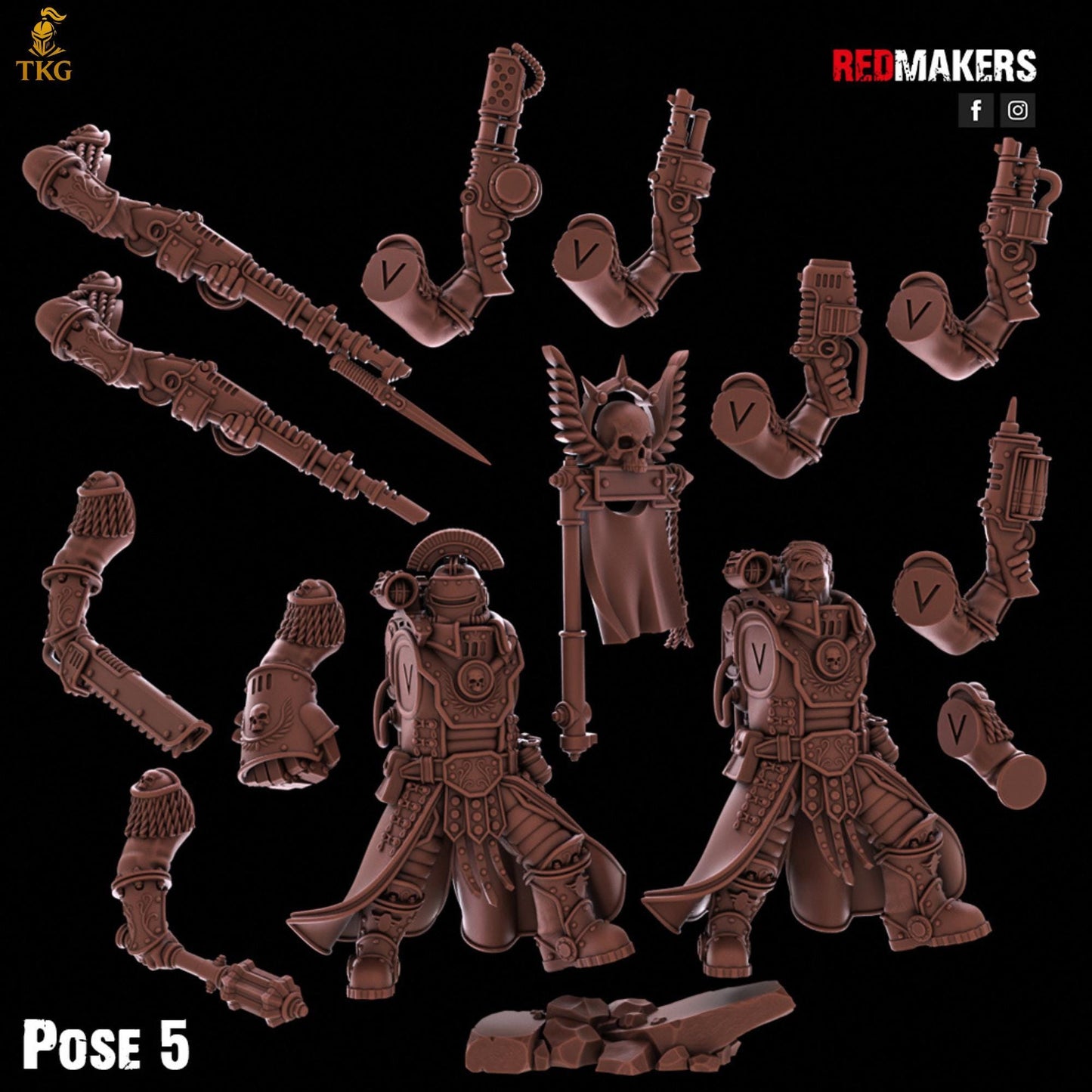 Solar Guard - Tactical Command Squad - Imperial Force by Red Makers | 3D printed Tabletop Miniatures