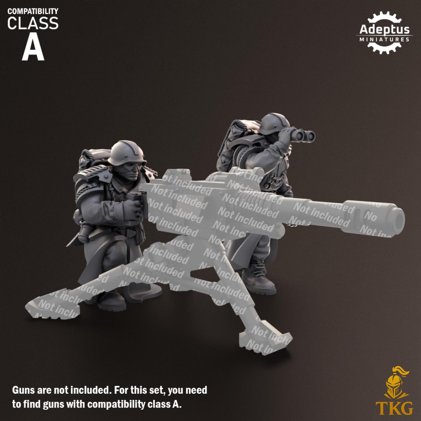 Nightcloak Regiment Heavy Weapons Operators by Adeptus Miniatures | 3D printed Tabletop Miniatures