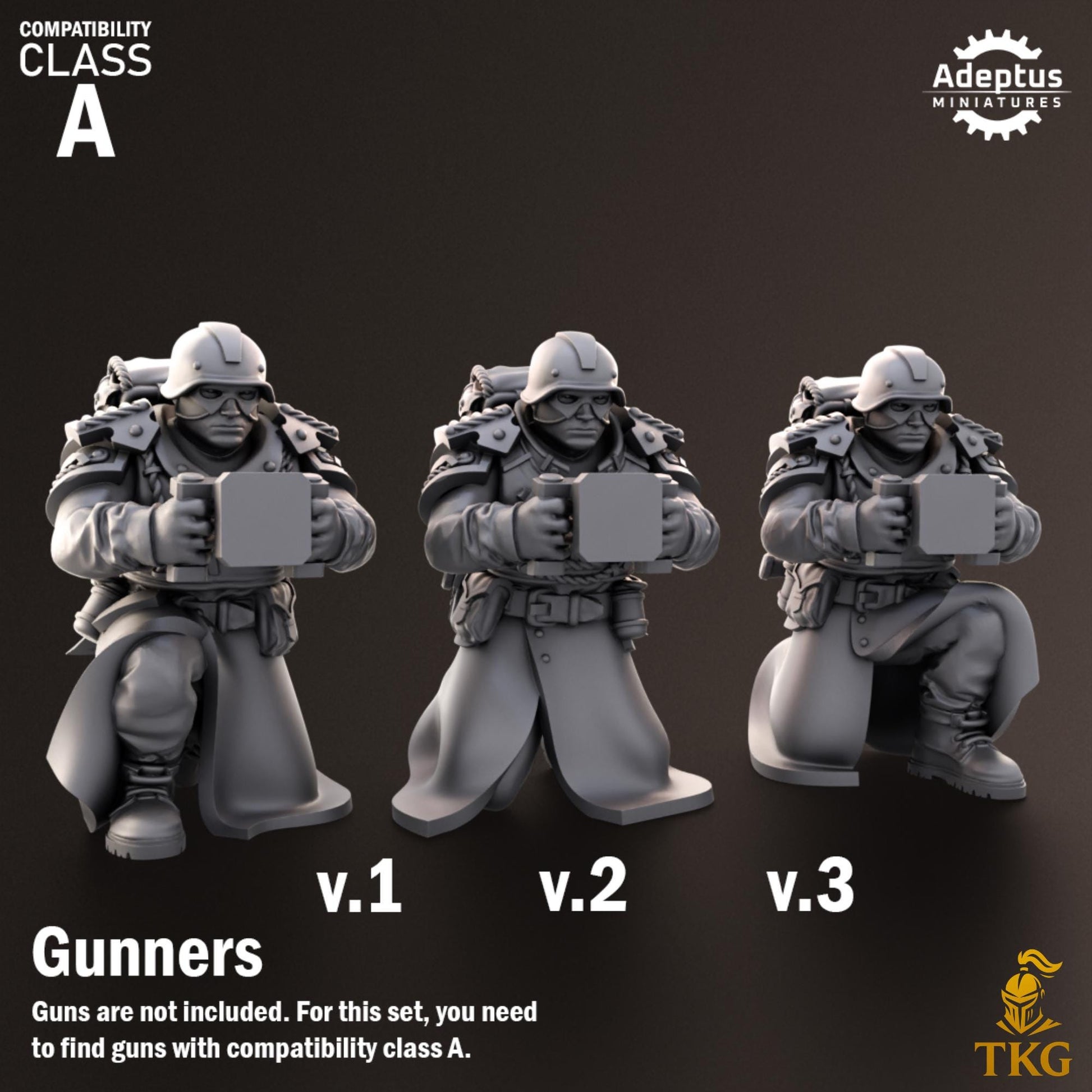 Nightcloak Regiment Heavy Weapons Operators by Adeptus Miniatures | 3D printed Tabletop Miniatures