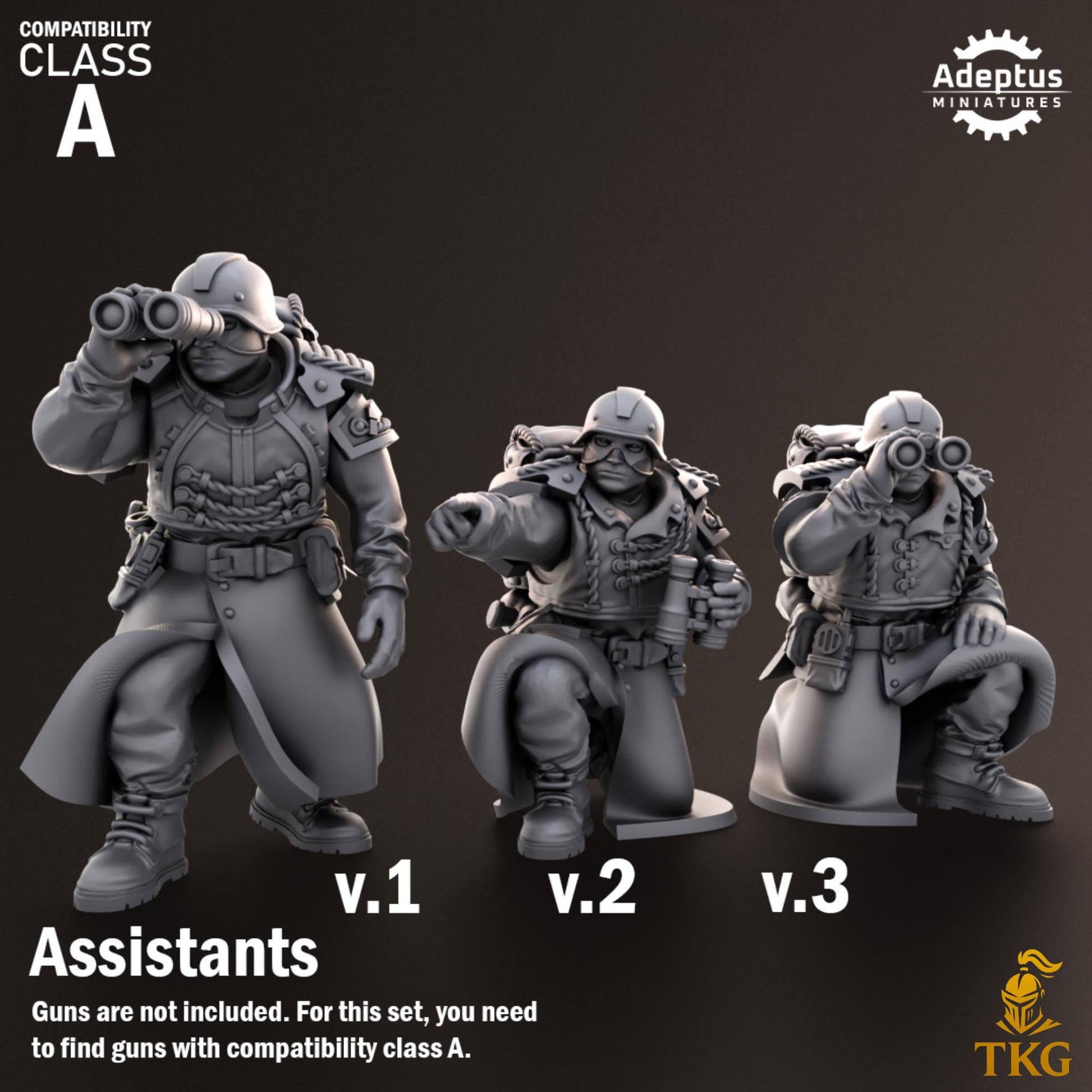 Nightcloak Regiment Heavy Weapons Operators by Adeptus Miniatures | 3D printed Tabletop Miniatures