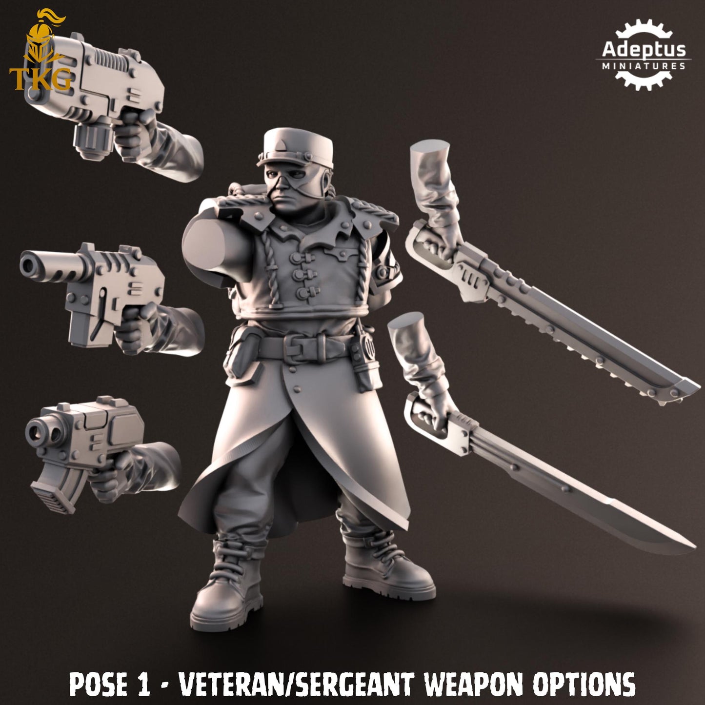 Nightcloak Regiment Command Squad by Adeptus Miniatures | 3D printed Tabletop Miniatures