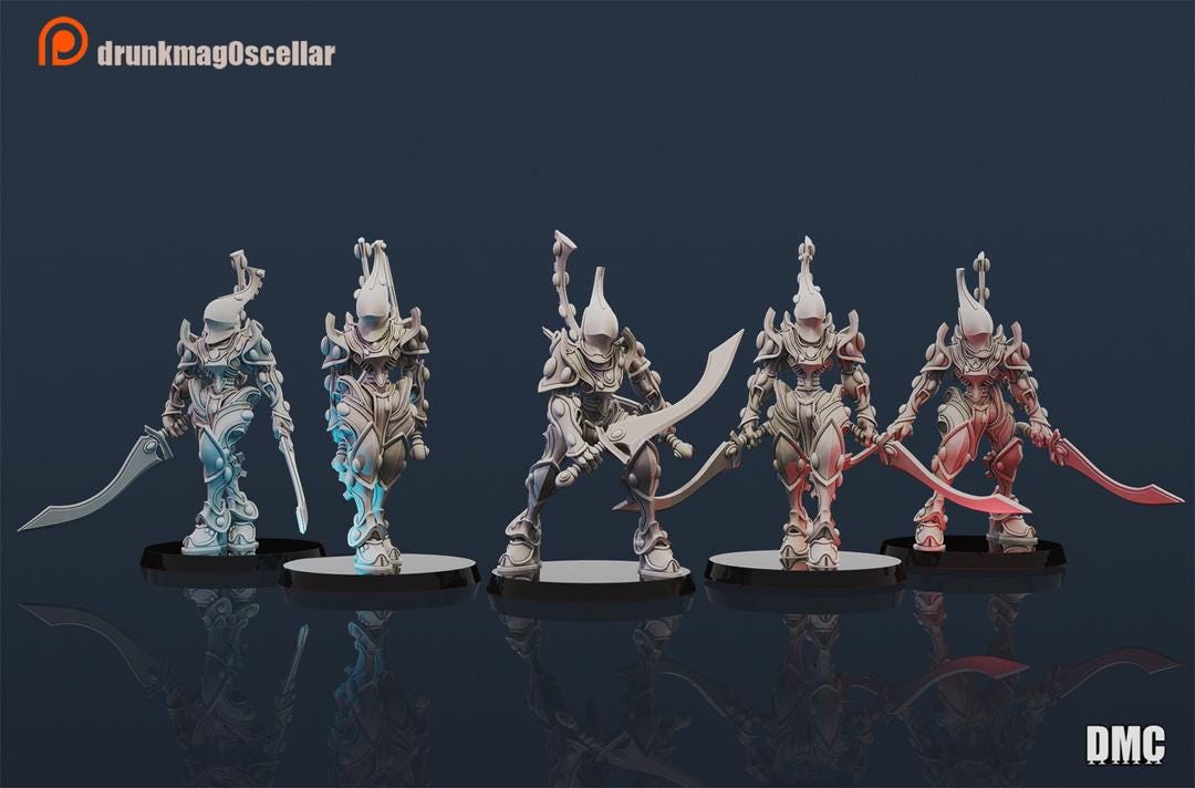 Bone Blades by DrunkMag0sCellar | Alternate Version available | 3D printed Tabletop Miniatures