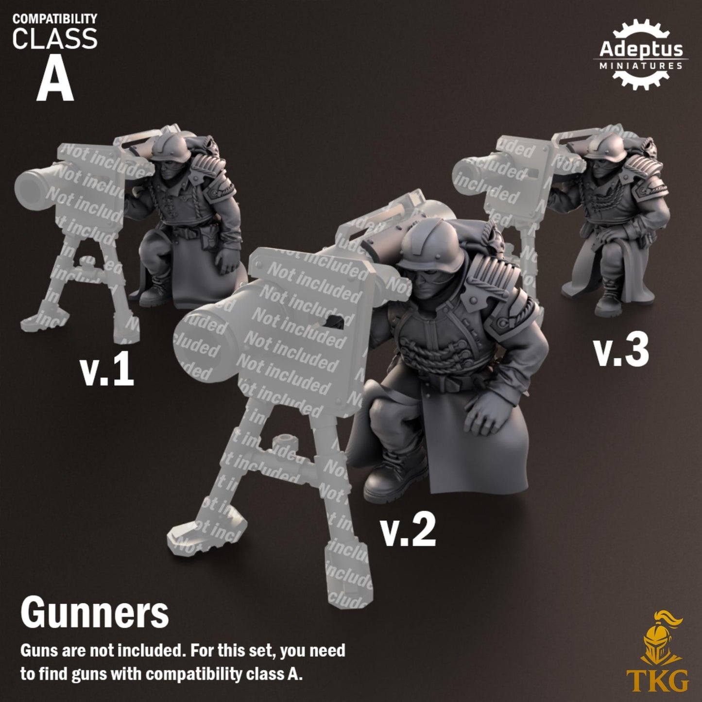 Nightcloak Regiment Heavy Weapons Operators by Adeptus Miniatures | 3D printed Tabletop Miniatures